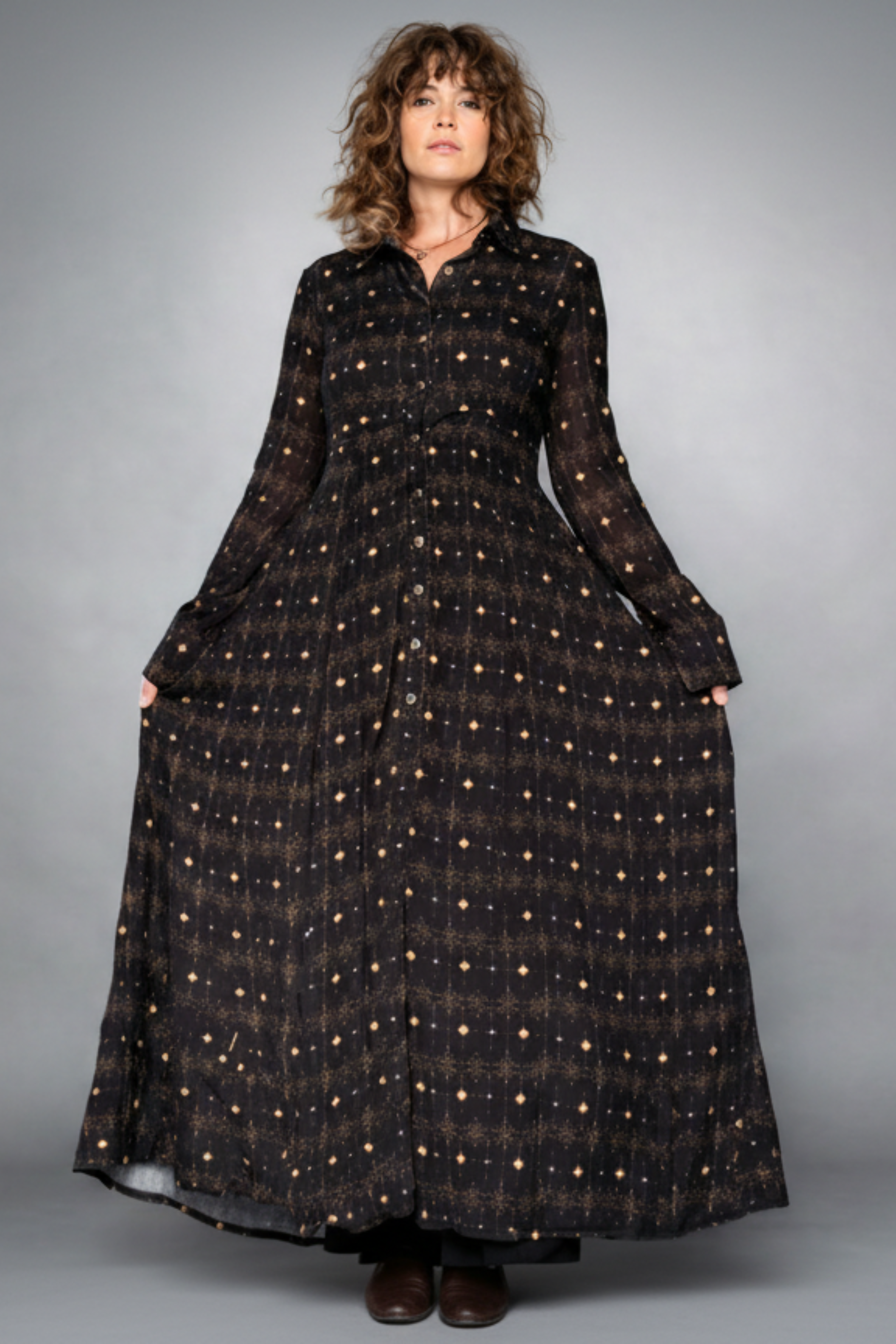 Kaia Maxi Dress ✦ Fireworks print