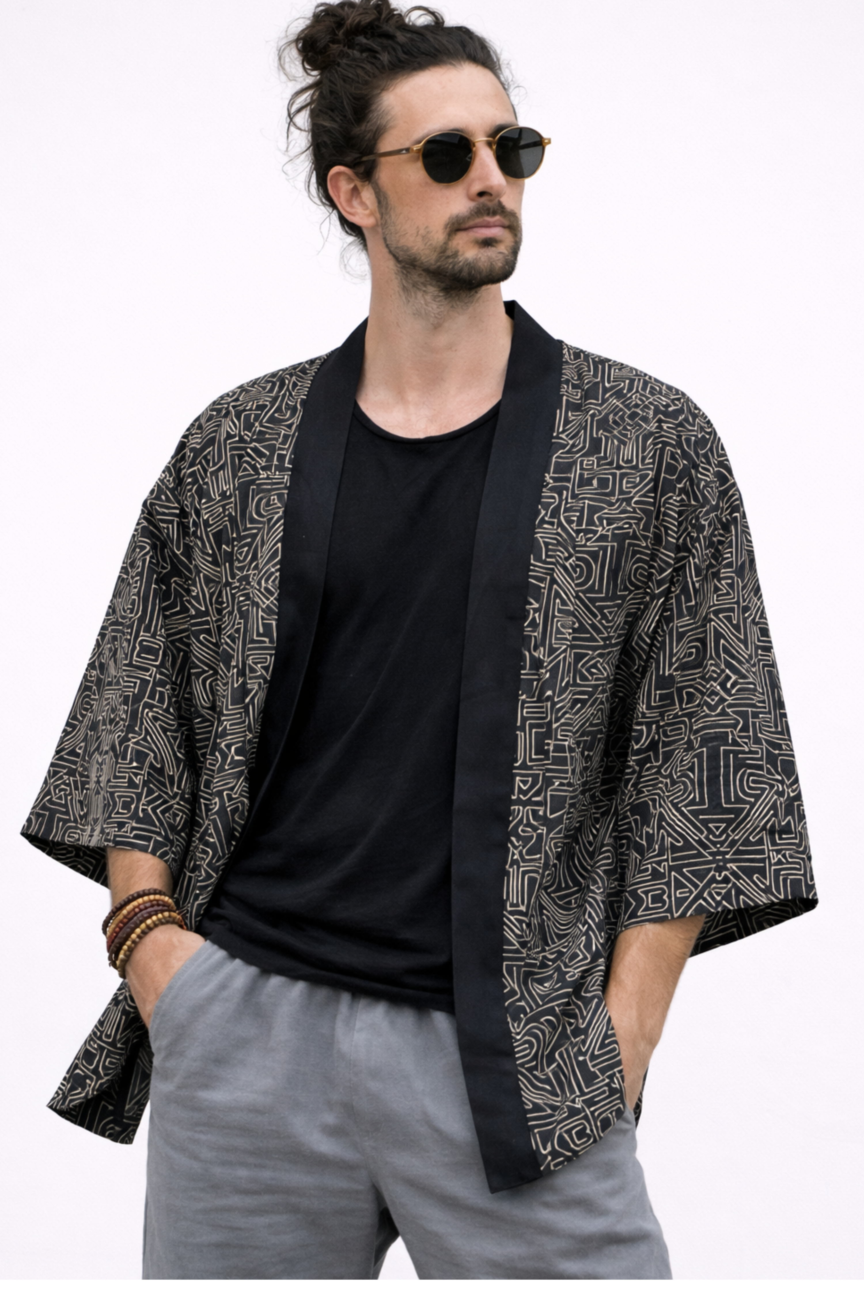 קימונו לגבר-> טרייבל פרינט