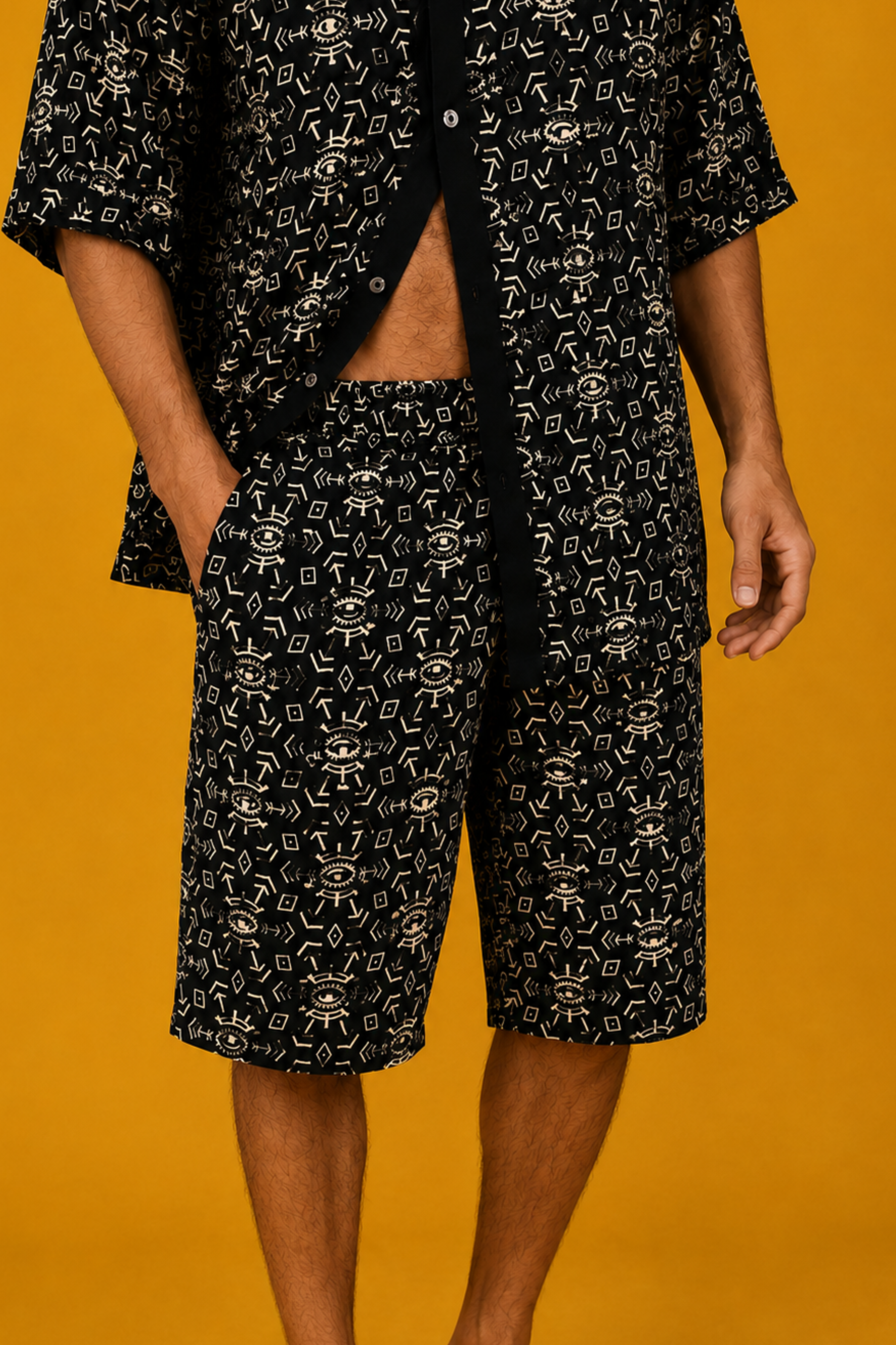 Milo Shorts ✦Faluja BW Print