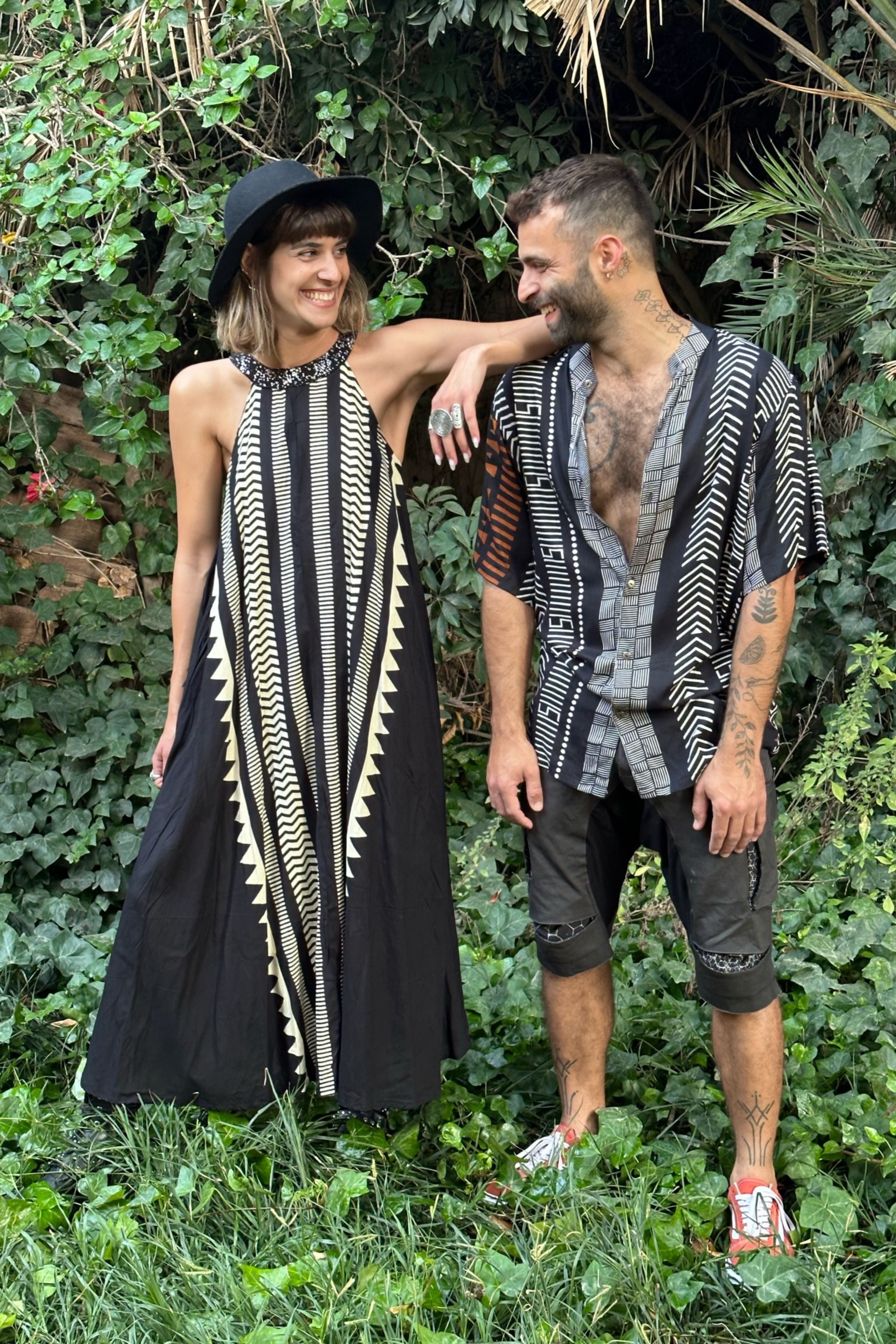 שמלת נינה-> שחור לבן