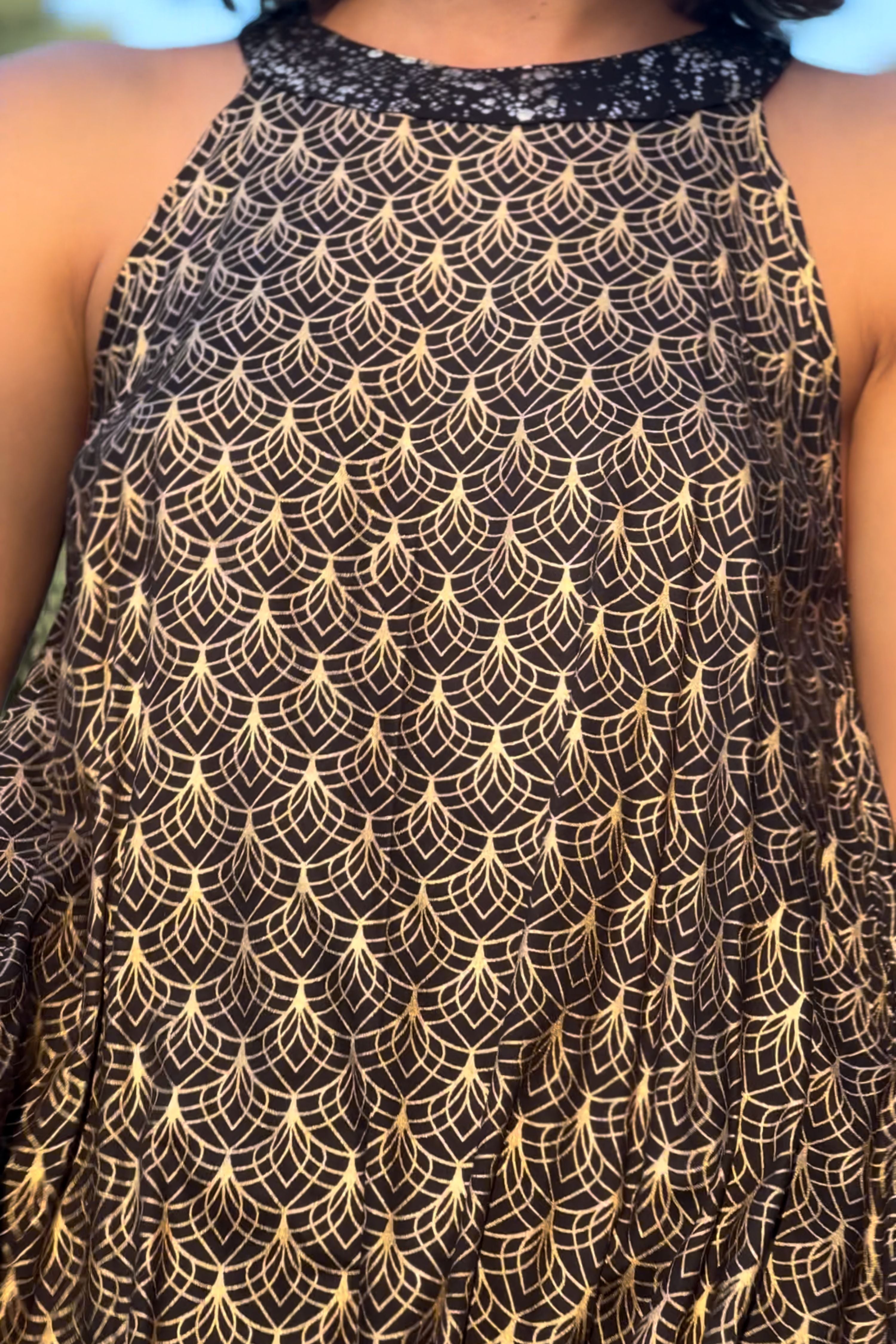 Nina maxi dress ✦ Gold print