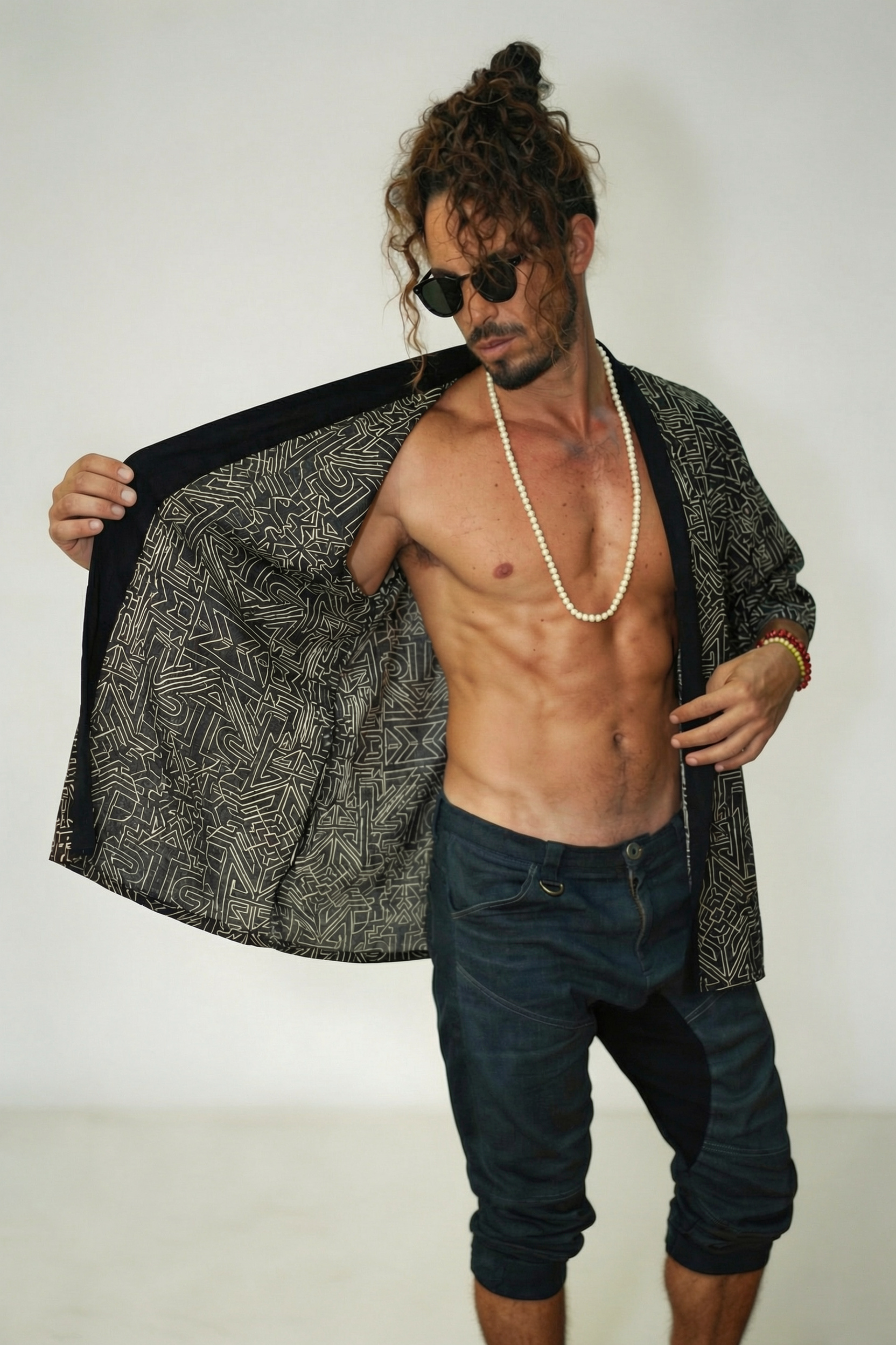 קימונו לגבר-> טרייבל פרינט