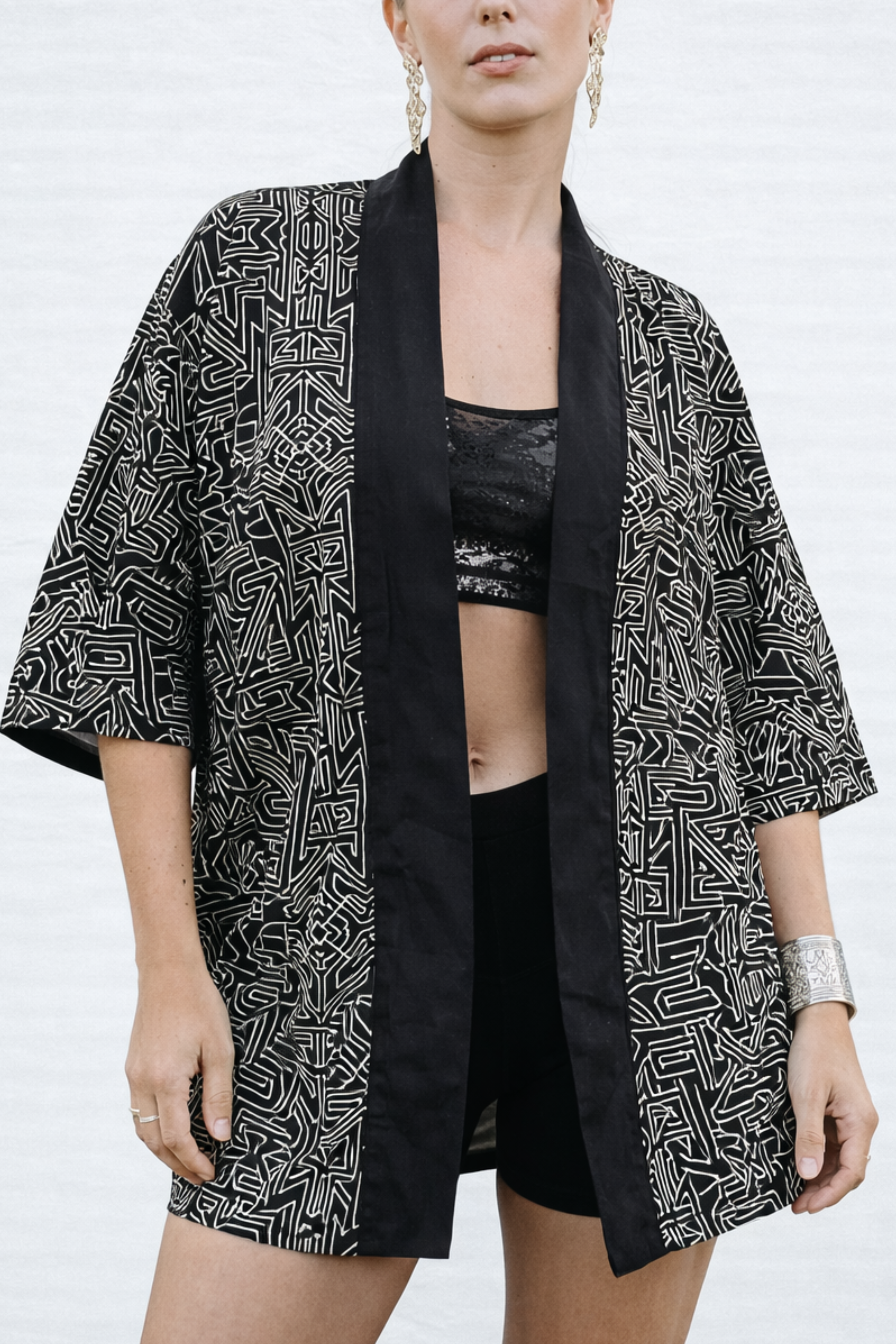 Tokyo Kimono ✦ Tribal Maze Print