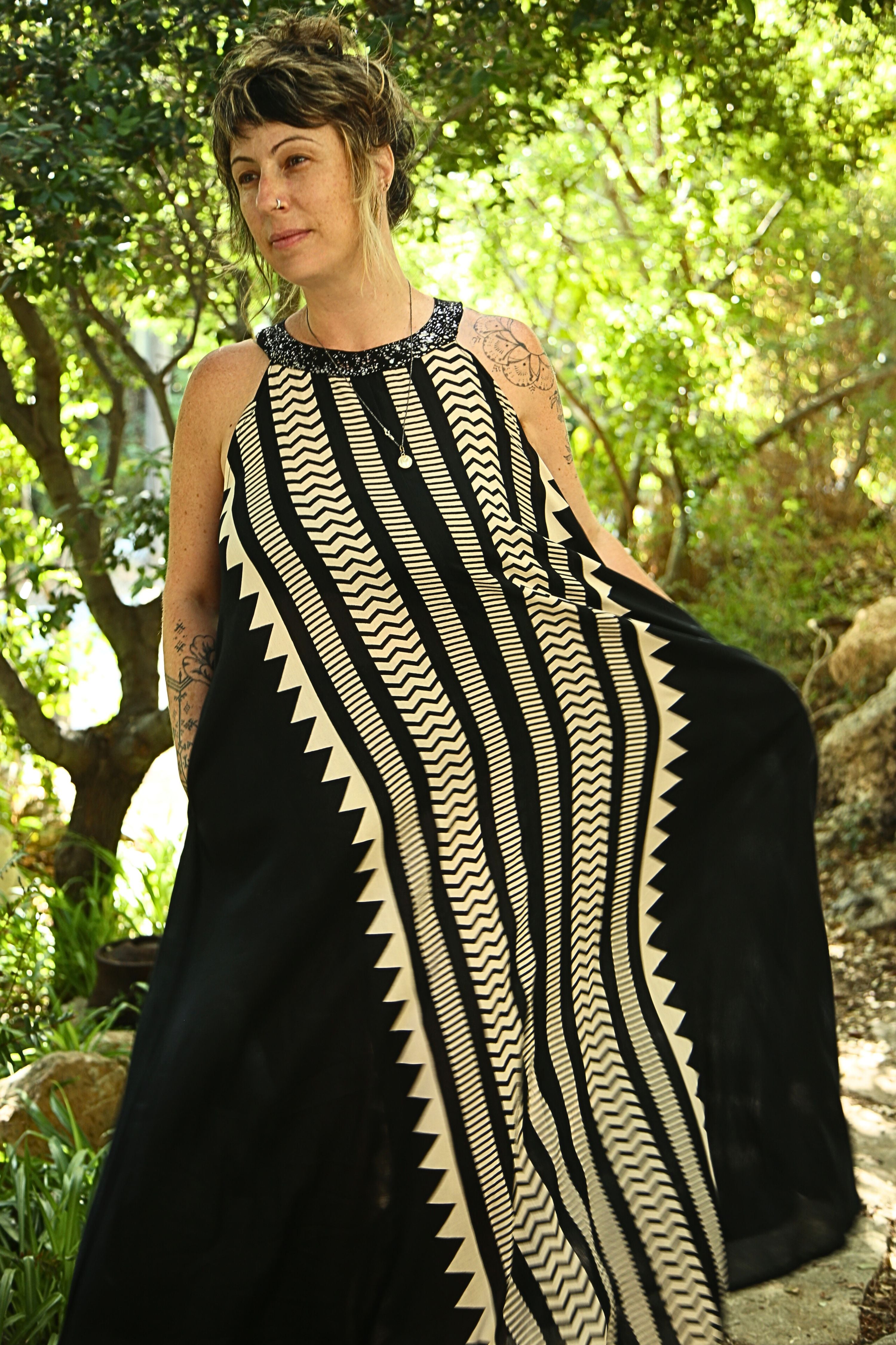 Nina maxi dress ✦ Tribal print