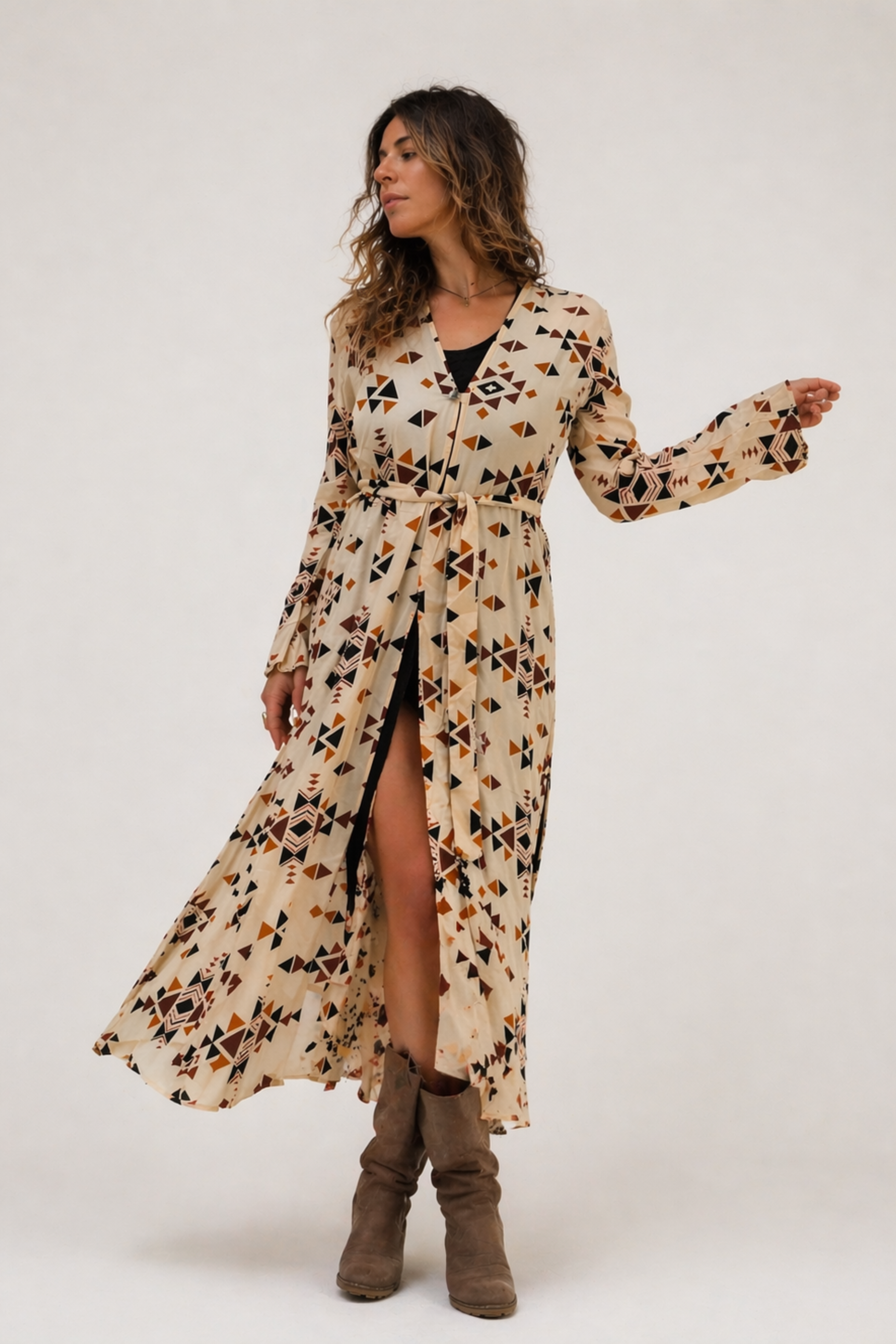 Luma Kimono Dress ✦ Triangle Print