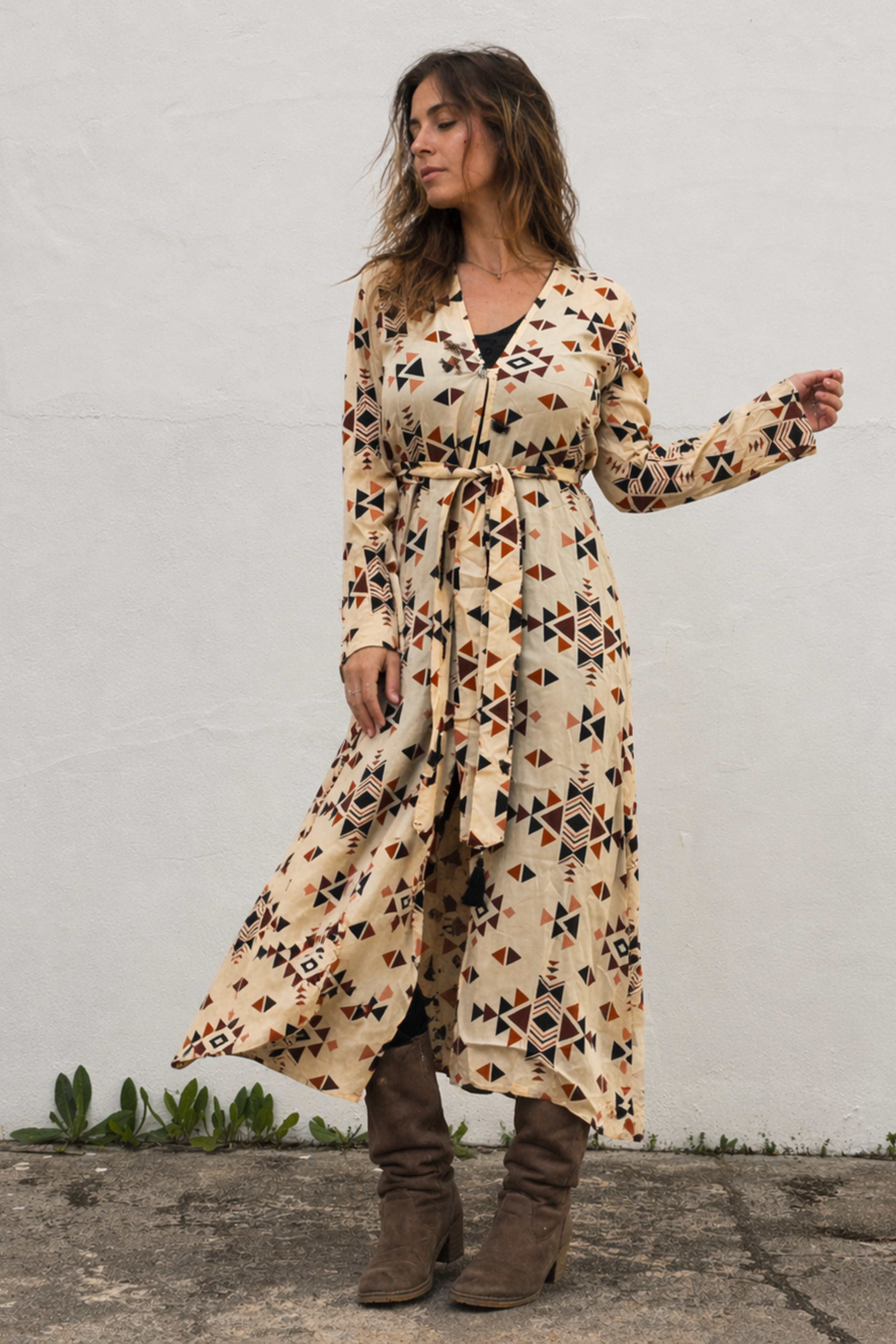 Luma Kimono Dress ✦ Triangle Print