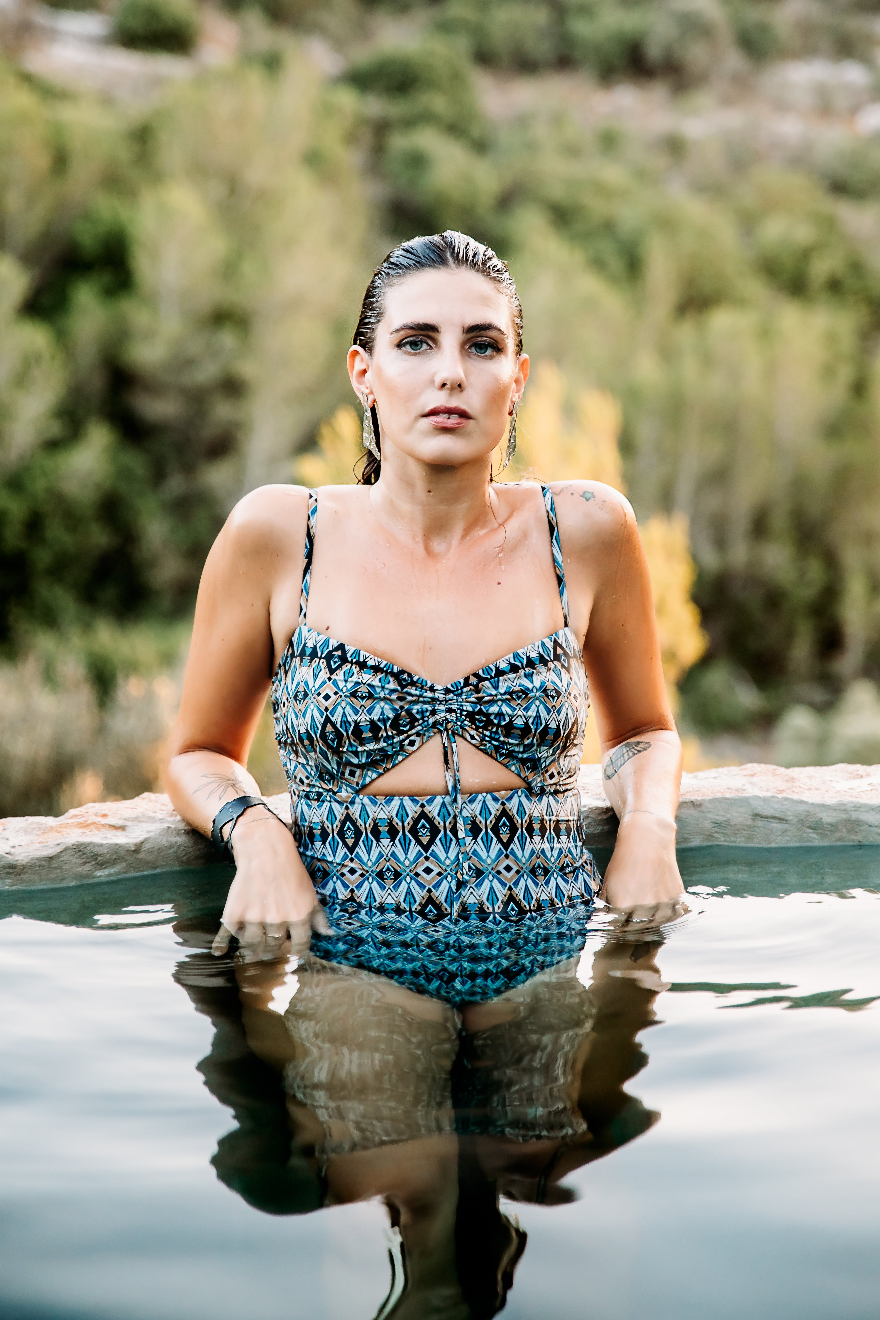 בגד ים שלם-> רטרו פרינט