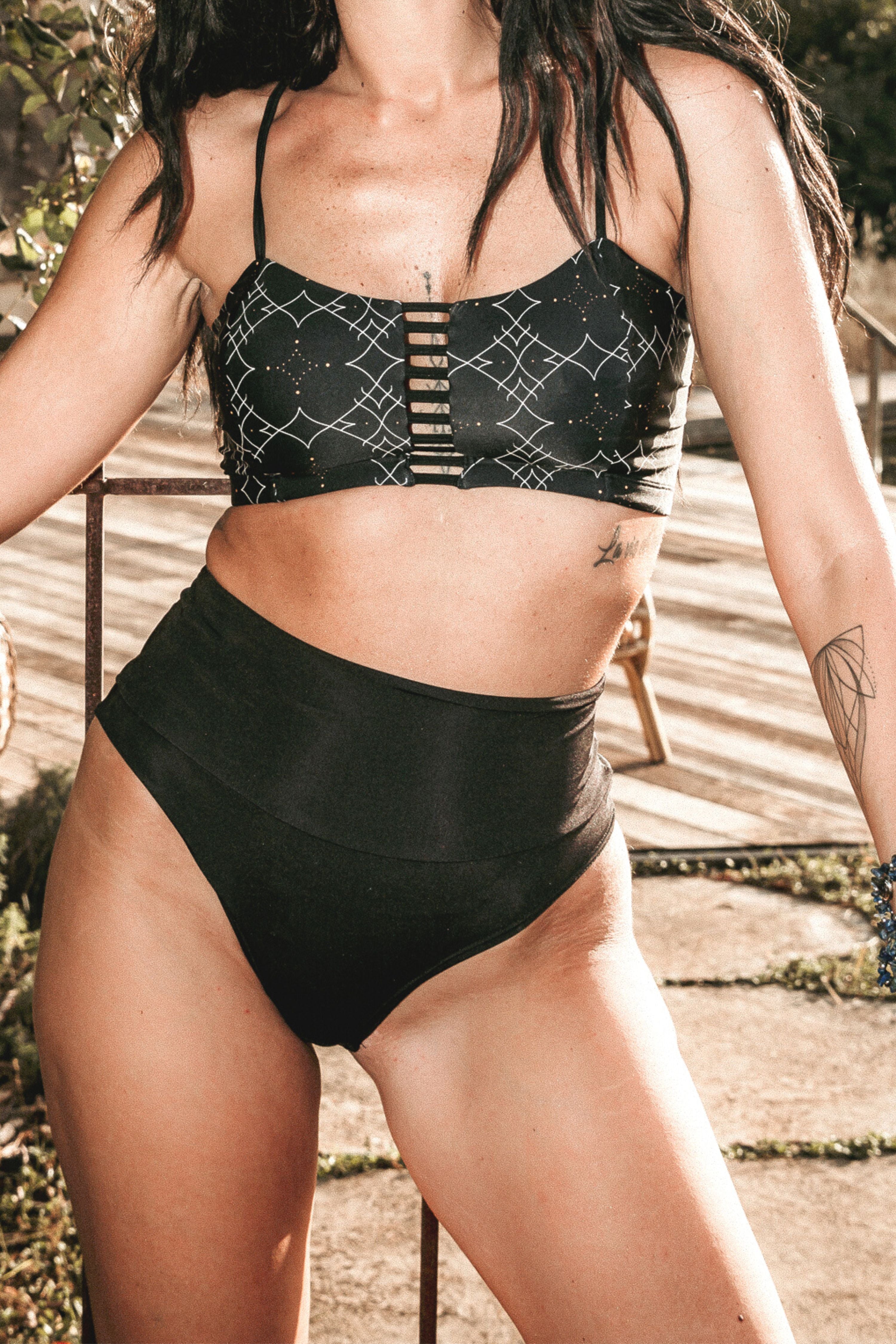 תחתון בגד ים וינטאג-> שחור