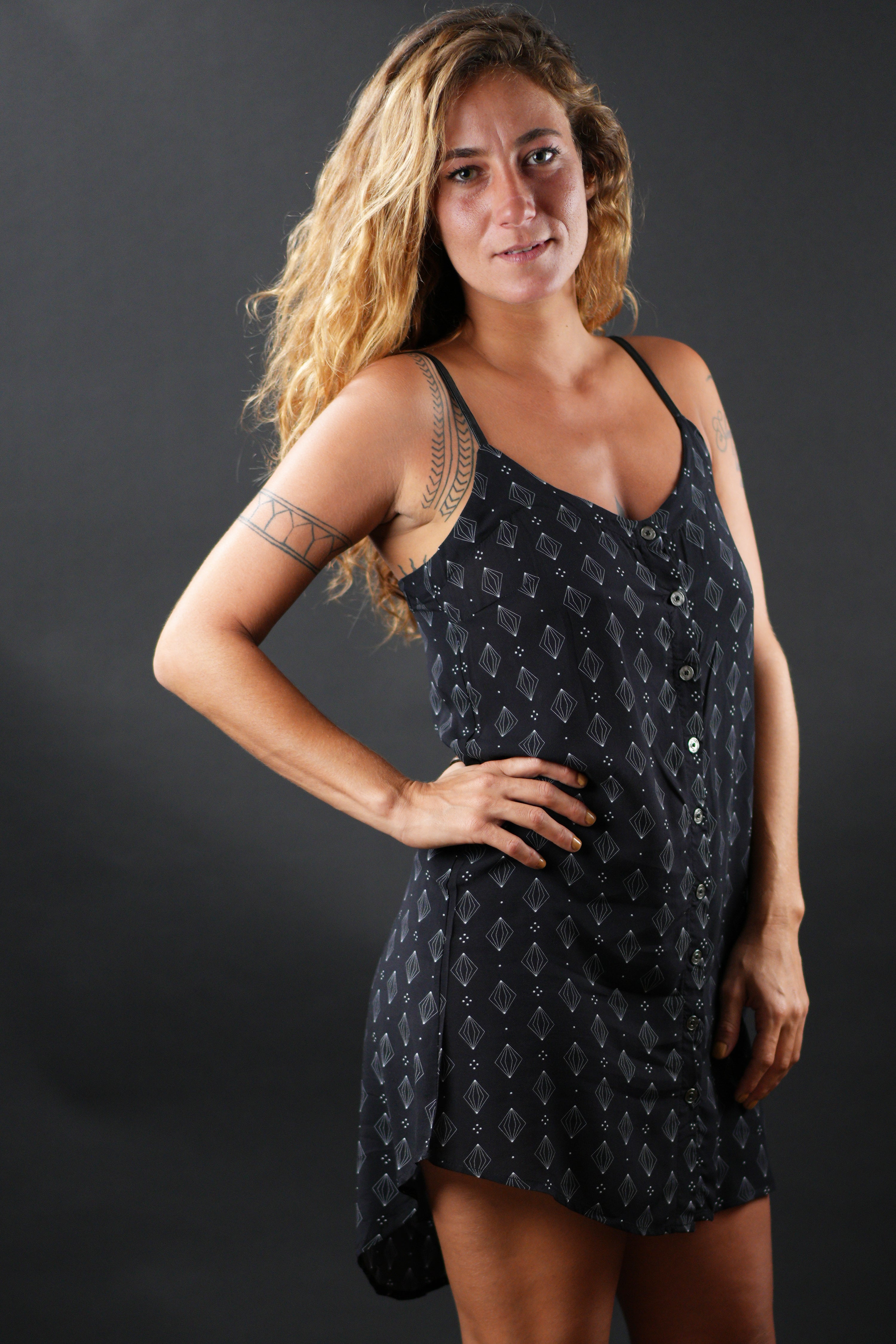 Printed little black dress
