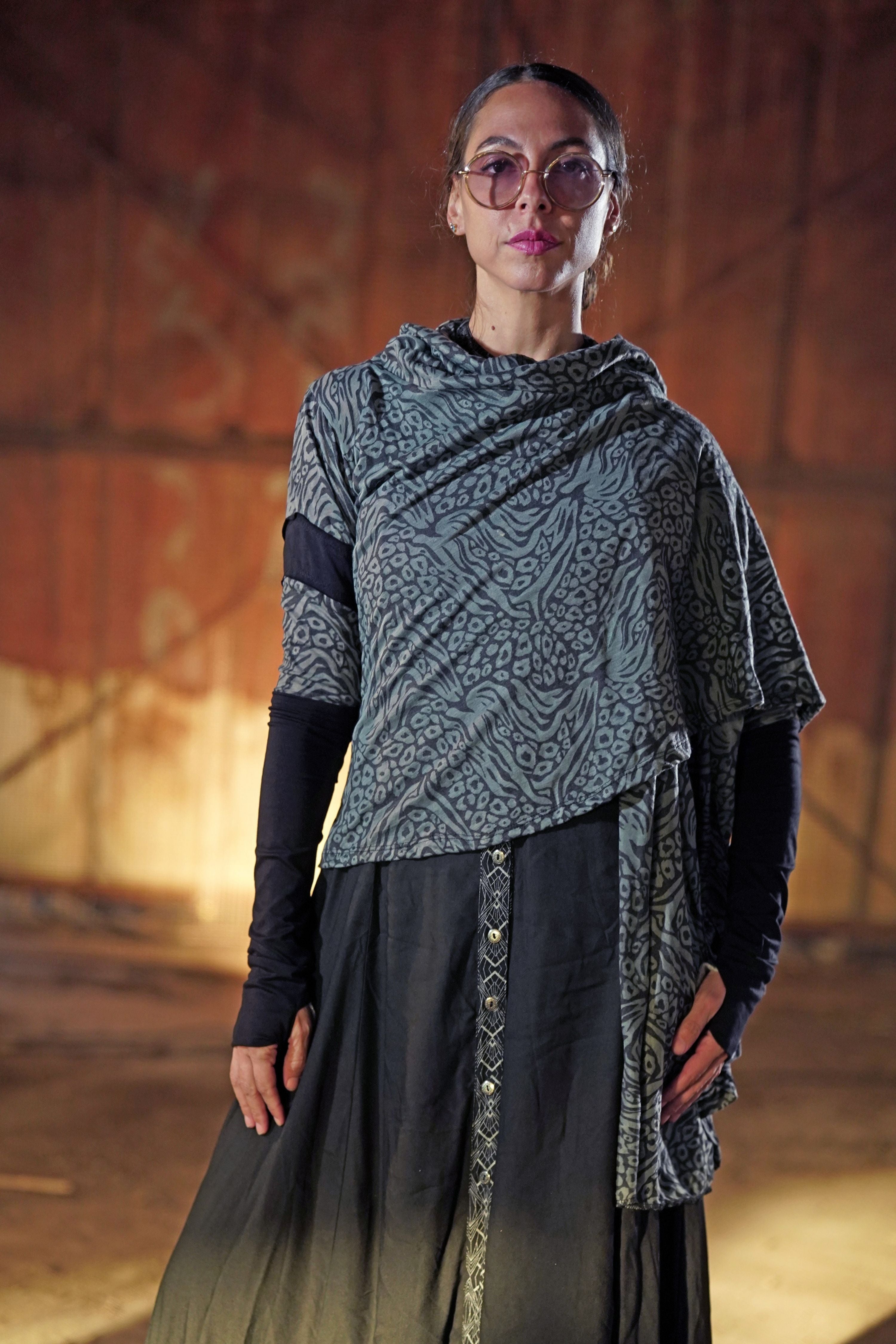 women printed cardigan