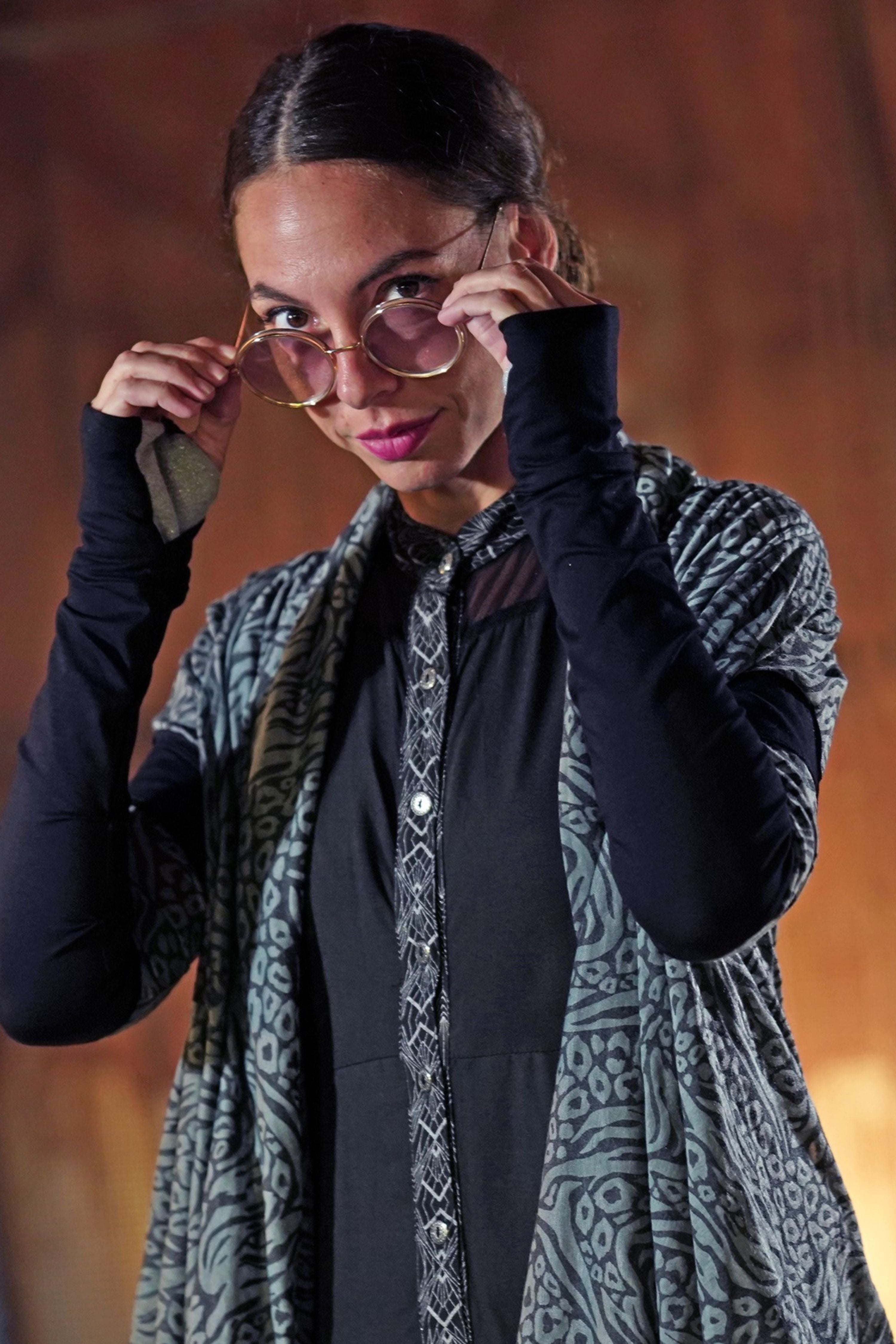 women's printed cardigan