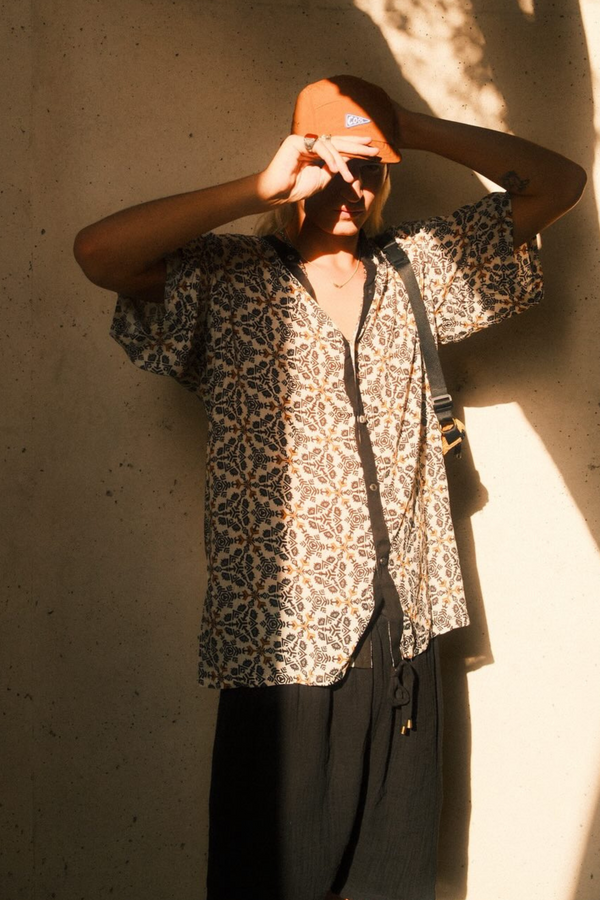 Button Shirt -->  Faluja Print