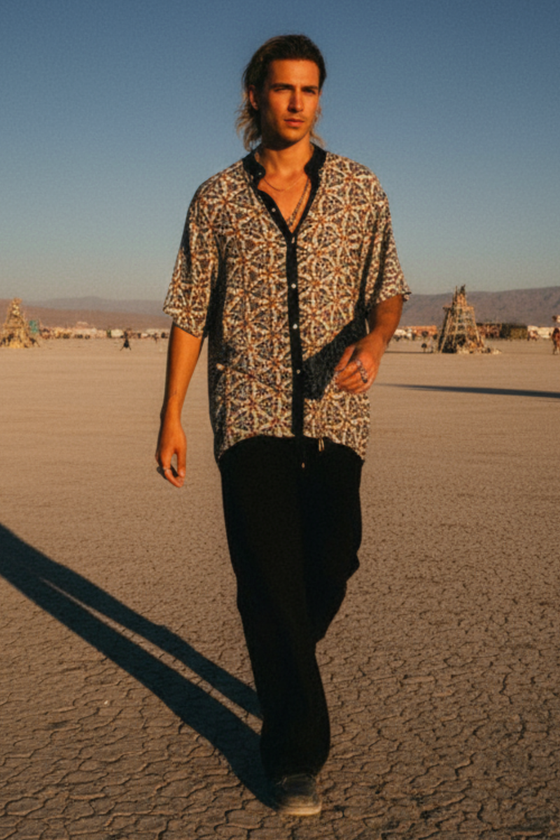 Button Shirt -->  Faluja Print