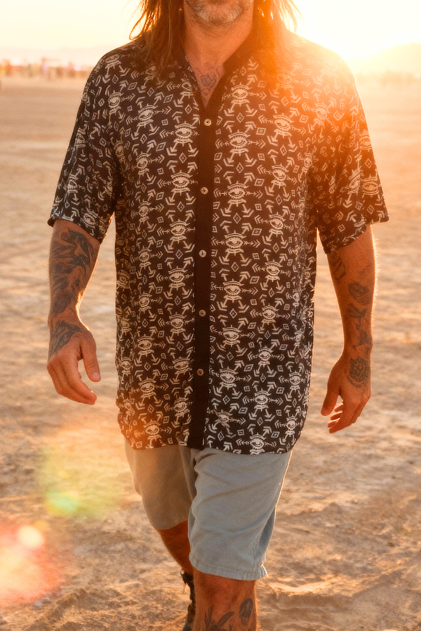 Button Shirt --> BW Faluja Print