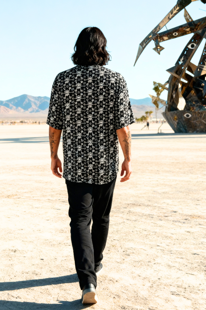 Button Shirt --> BW Faluja Print