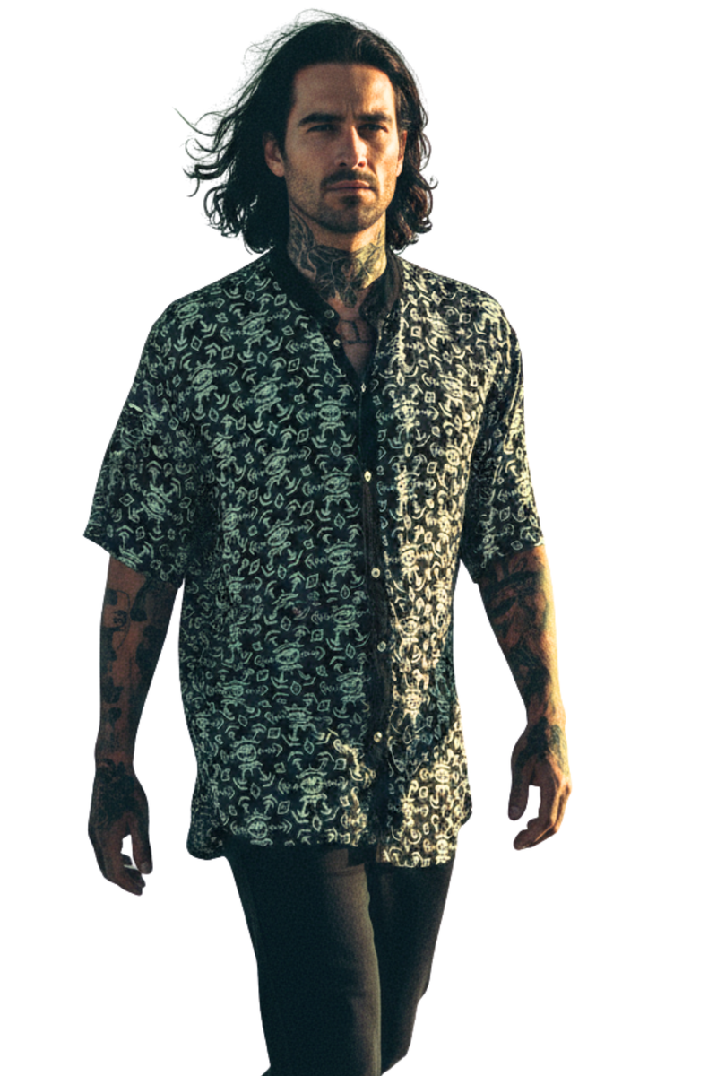 Button Shirt --> BW Faluja Print