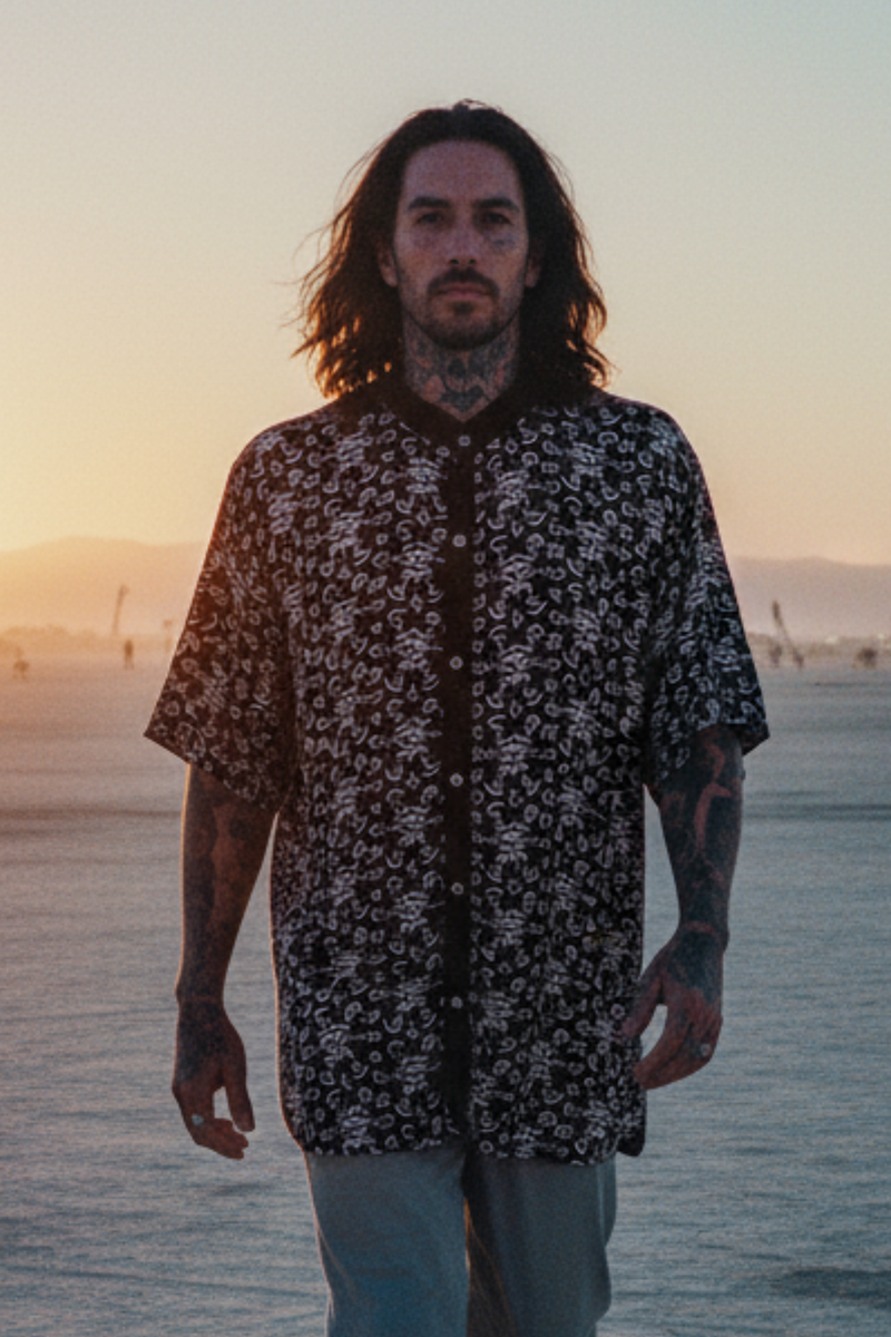 Button Shirt --> BW Faluja Print