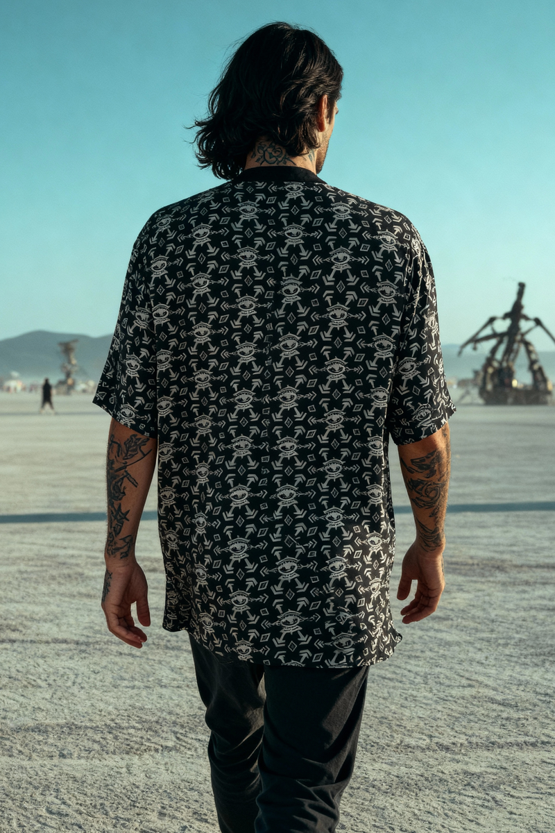 Button Shirt --> BW Faluja Print