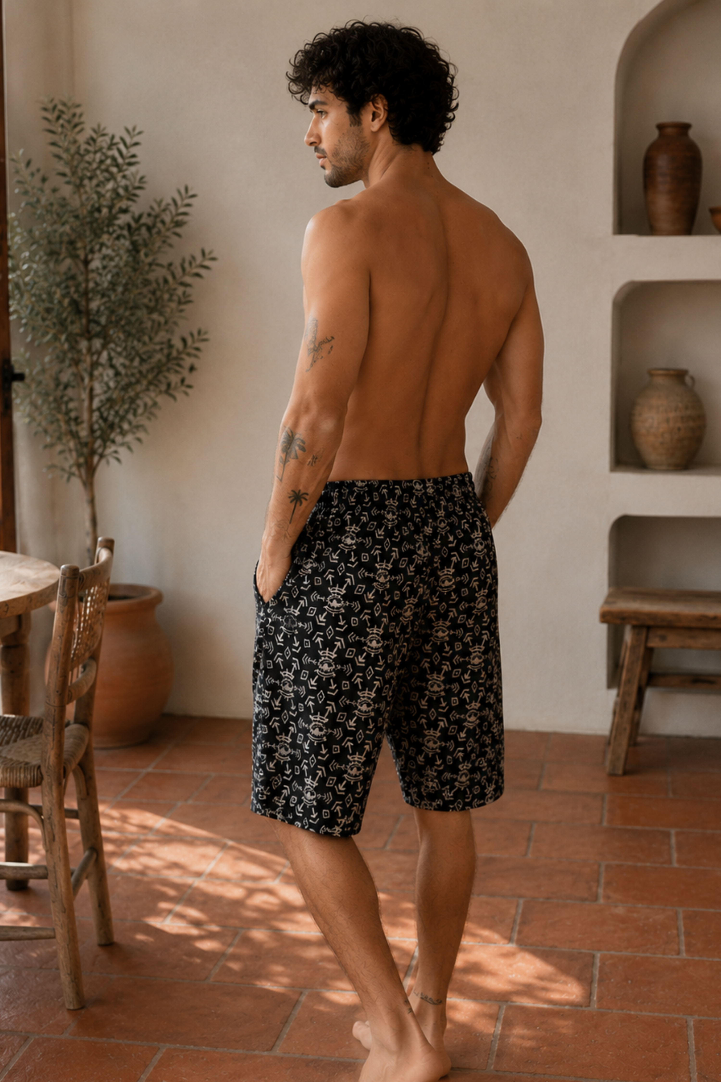 Milo Shorts ✦Faluja BW Print