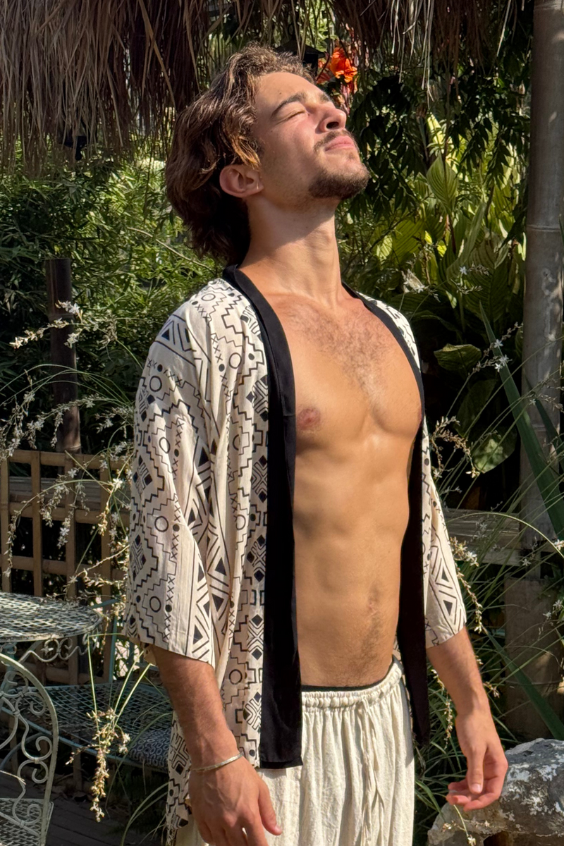 Men's Kimono --> BW Print