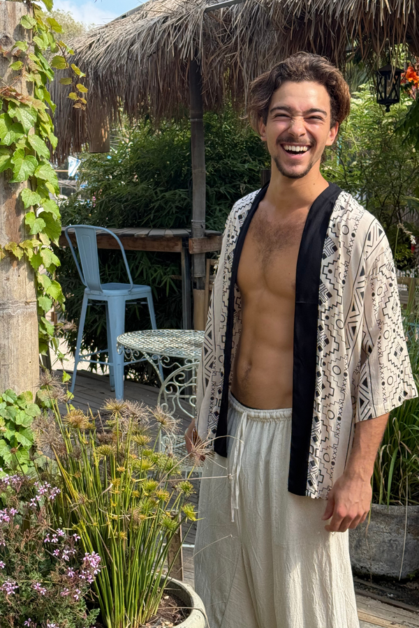Men's Kimono --> BW Print