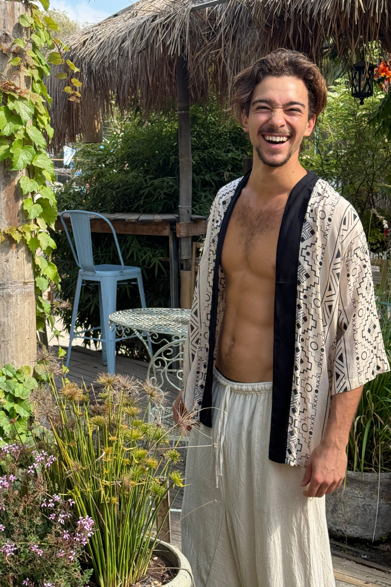Men's Kimono --> BW Print