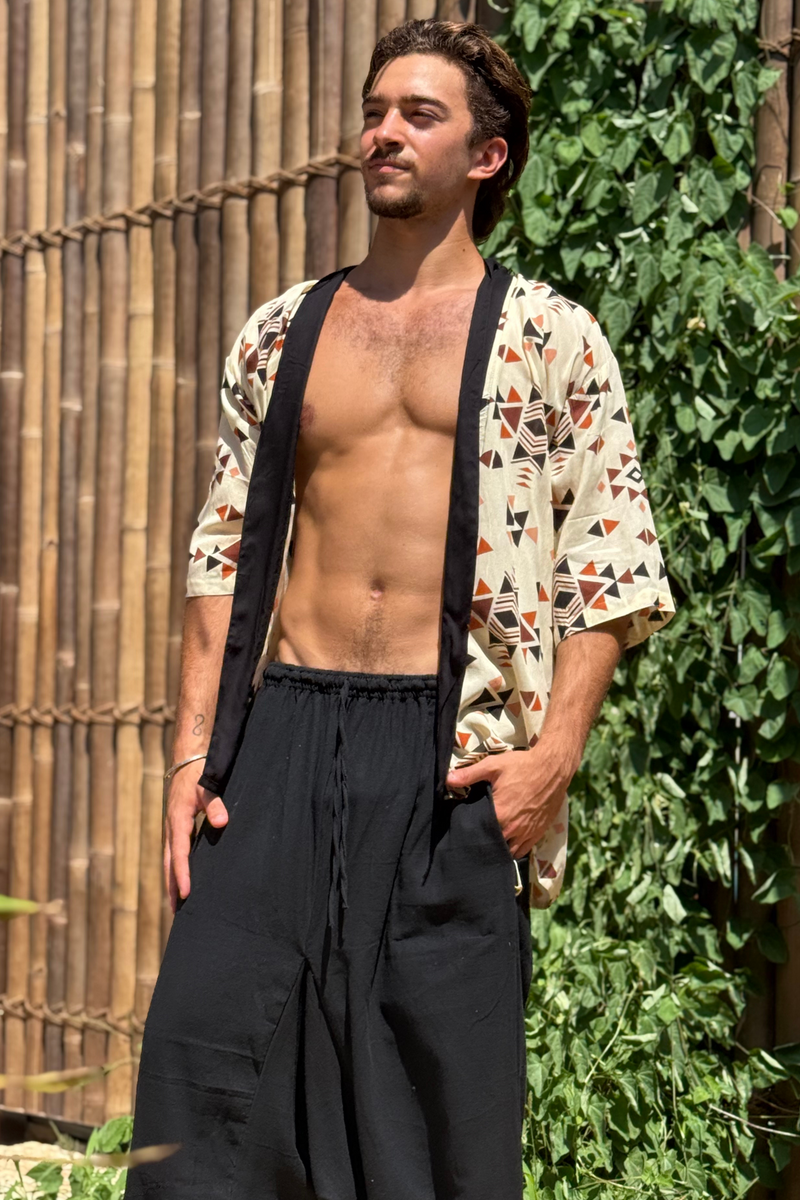Men's Kimono --> Triangle Print