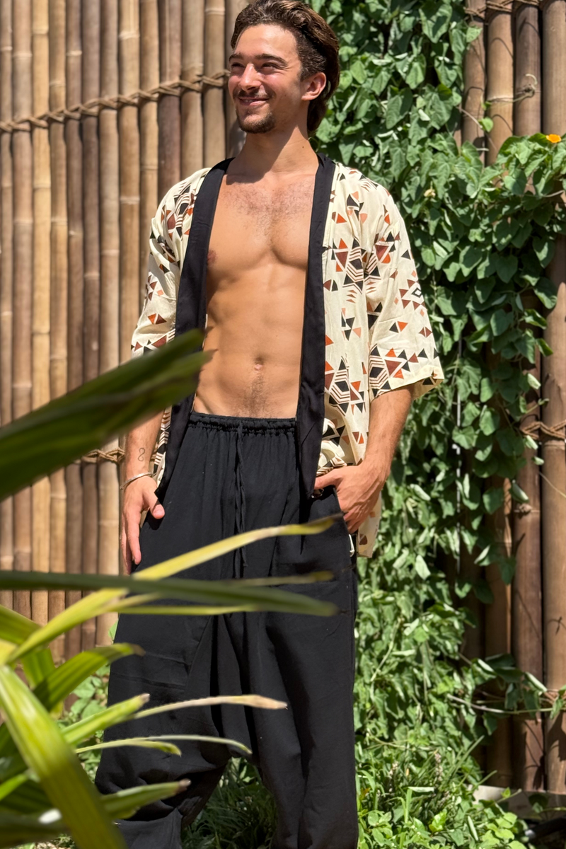 Men's Kimono --> Triangle Print