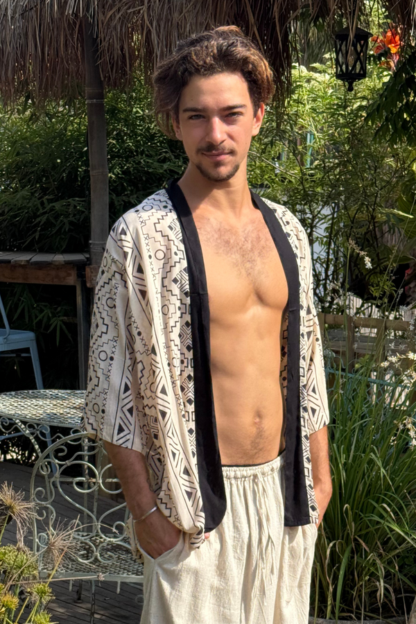 Men's Kimono --> BW Print