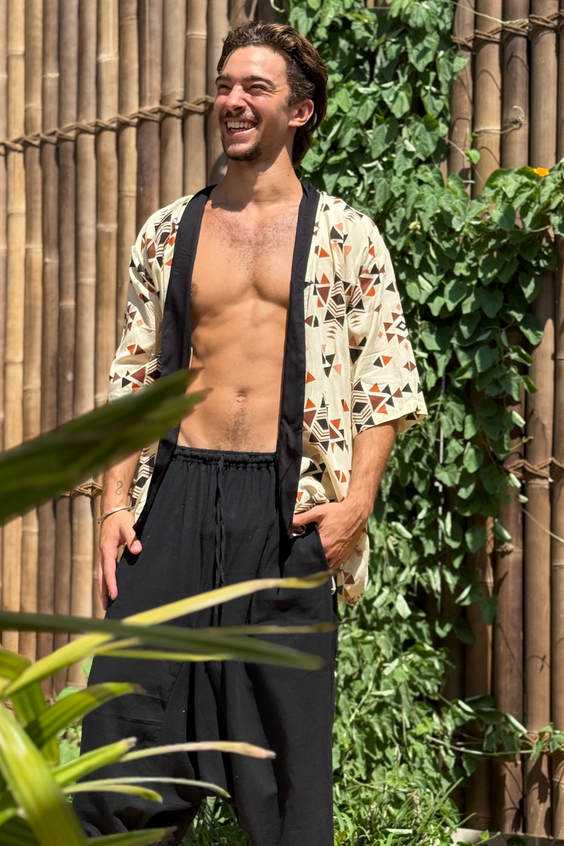 Men's Kimono --> Triangle Print