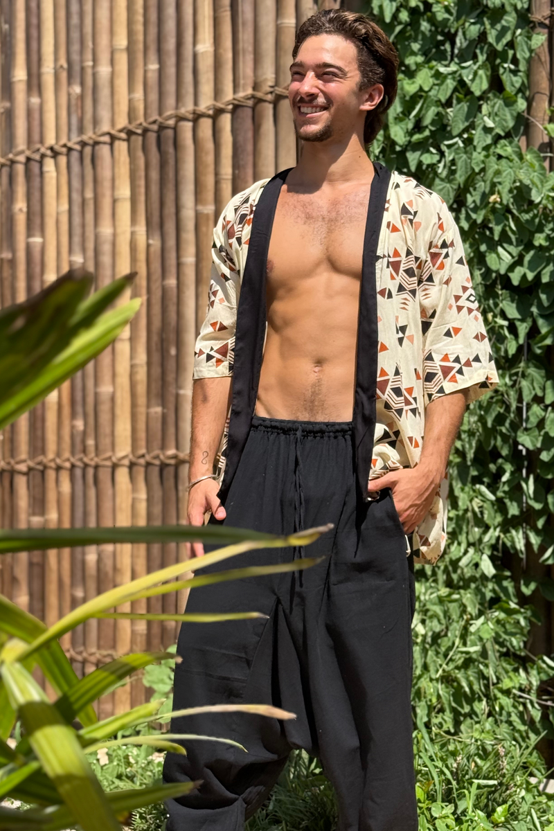 Men's Kimono --> Triangle Print