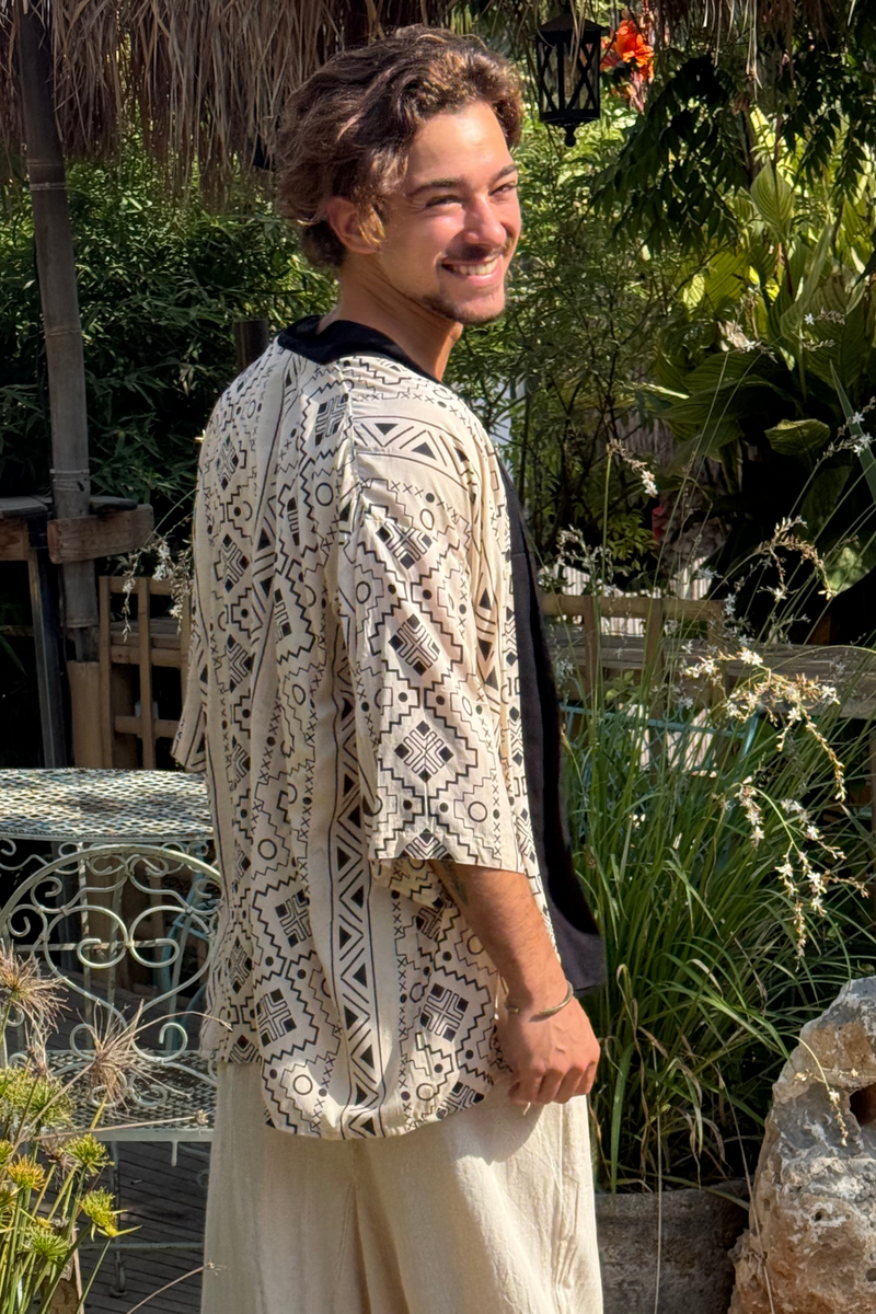 Men's Kimono --> BW Print