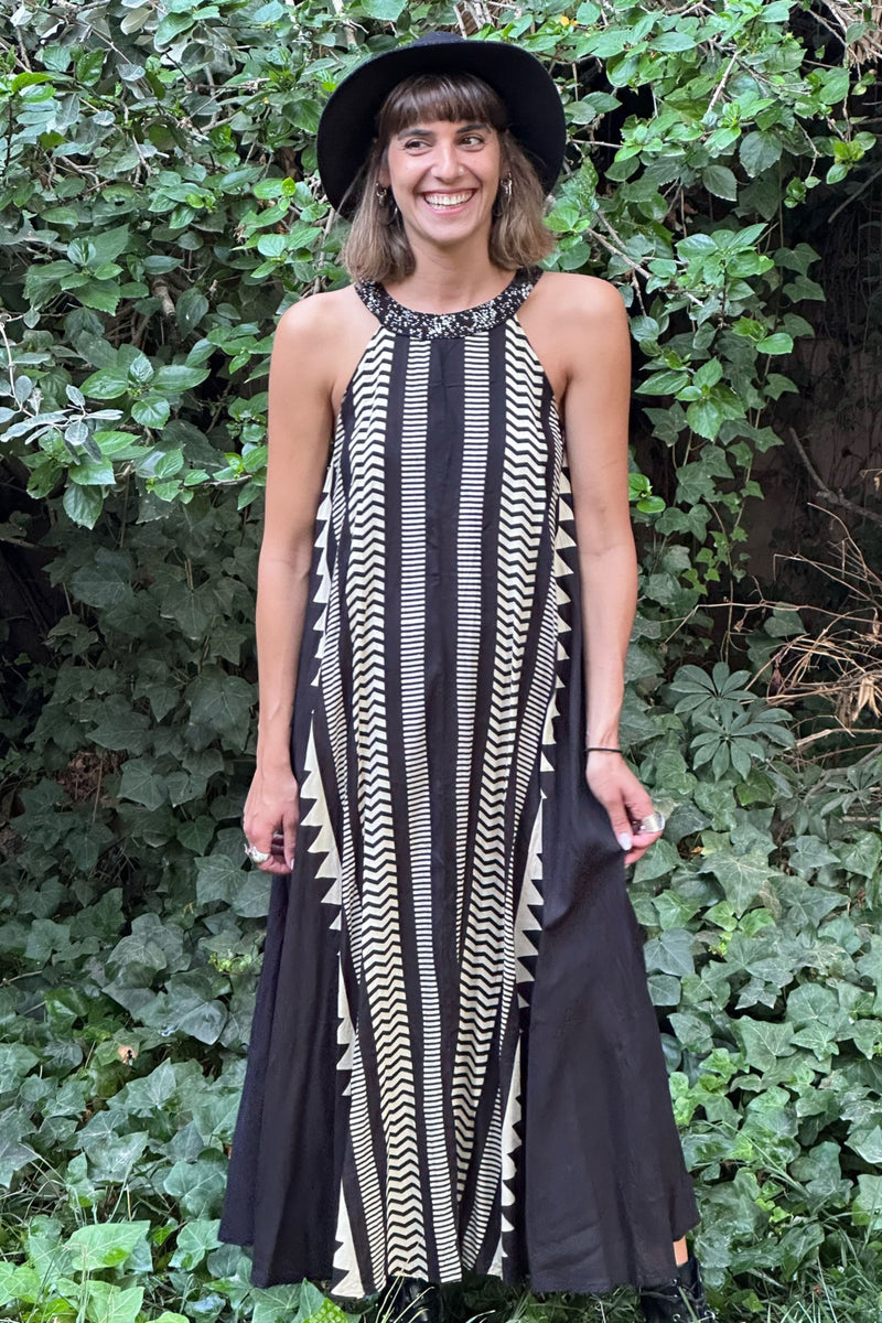 Nina maxi dress --> Tribal print