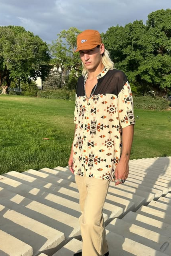 Unisex Button shirt -->  Triangle print