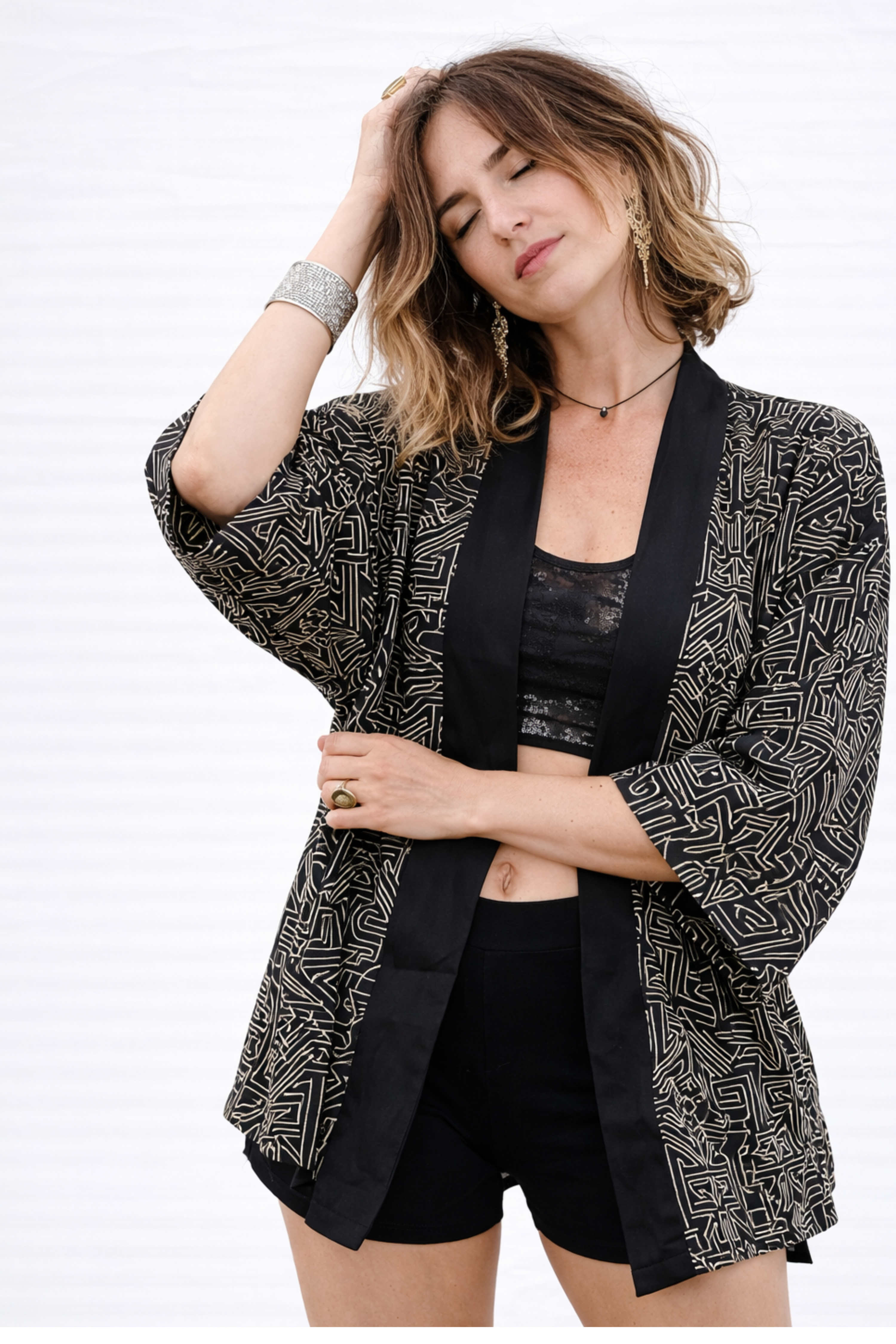 Tokyo Kimono ✦ Tribal Maze Print