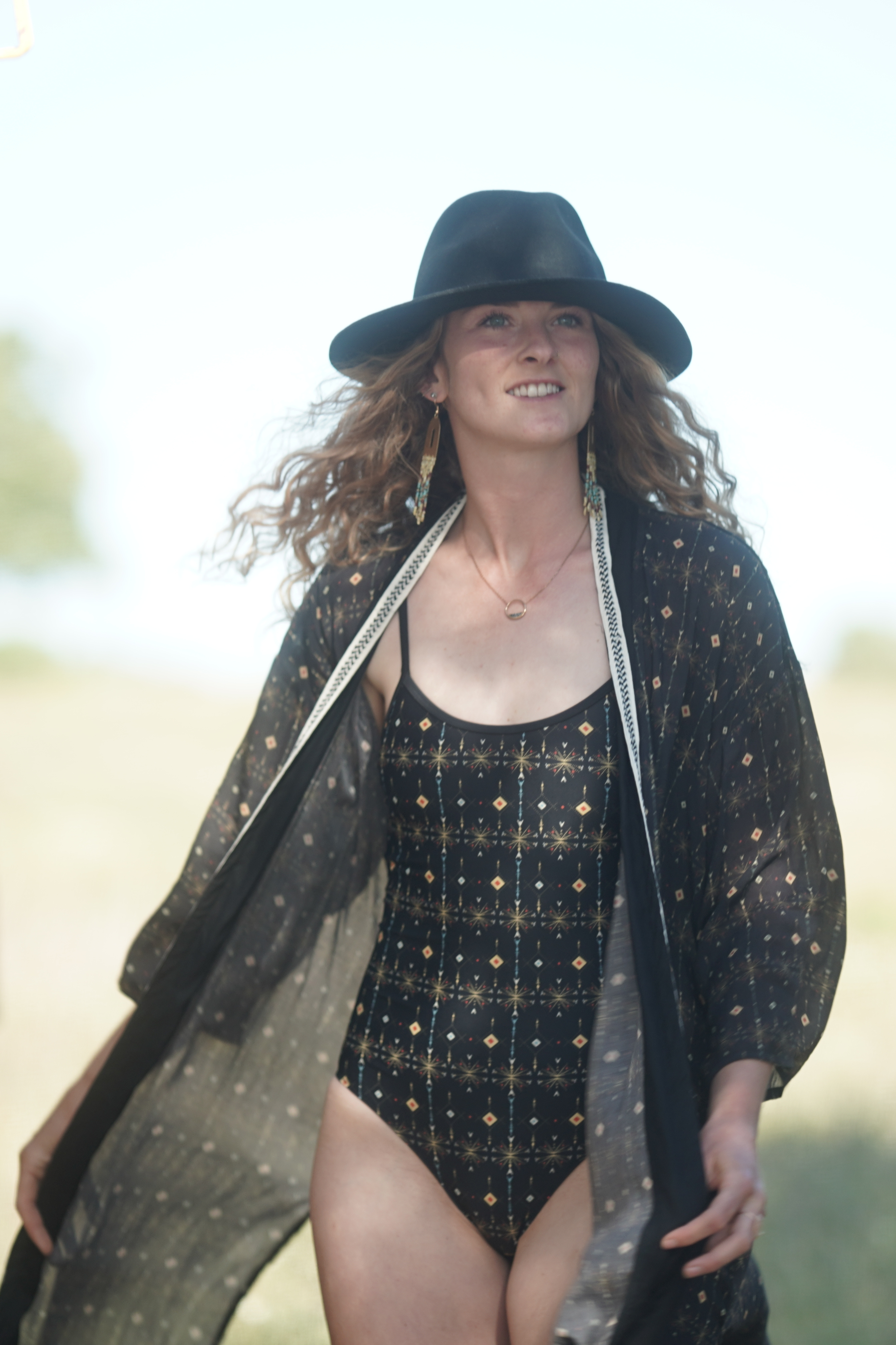 Swimsuit & Kimono ✦ Fireworks Print