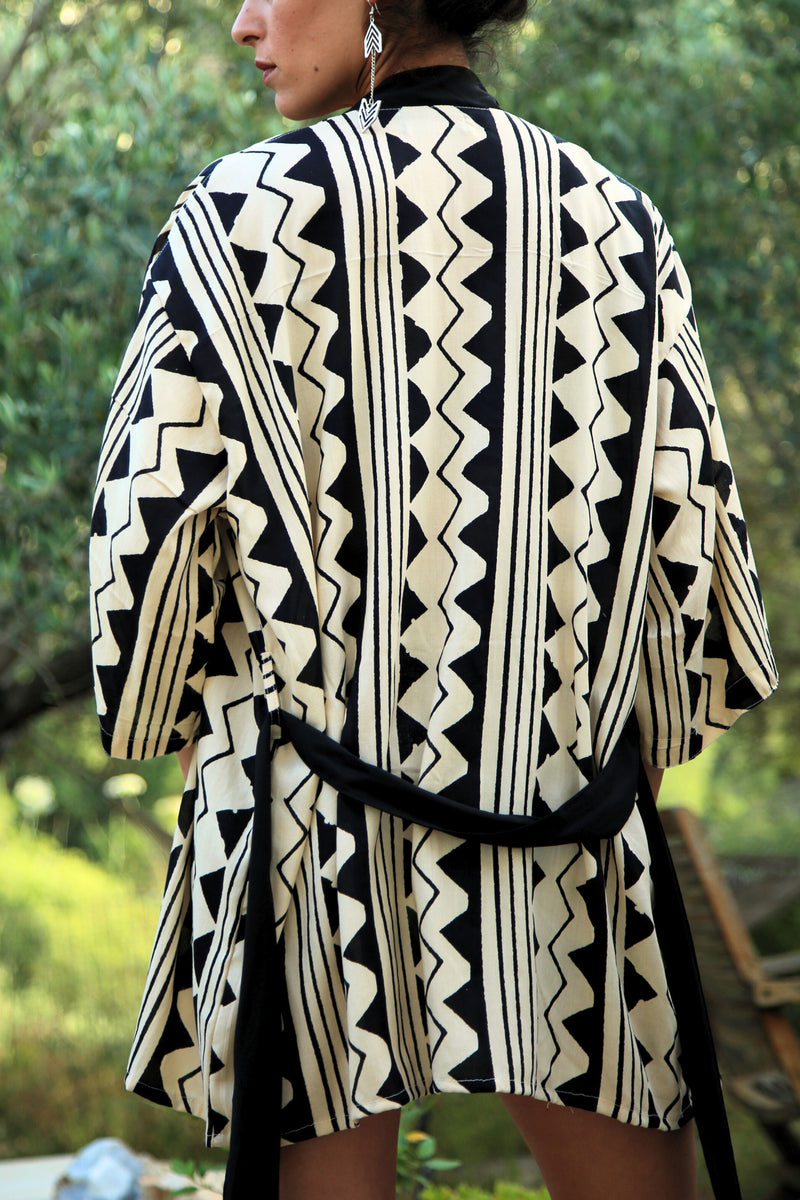 Boho kimono --> BW print