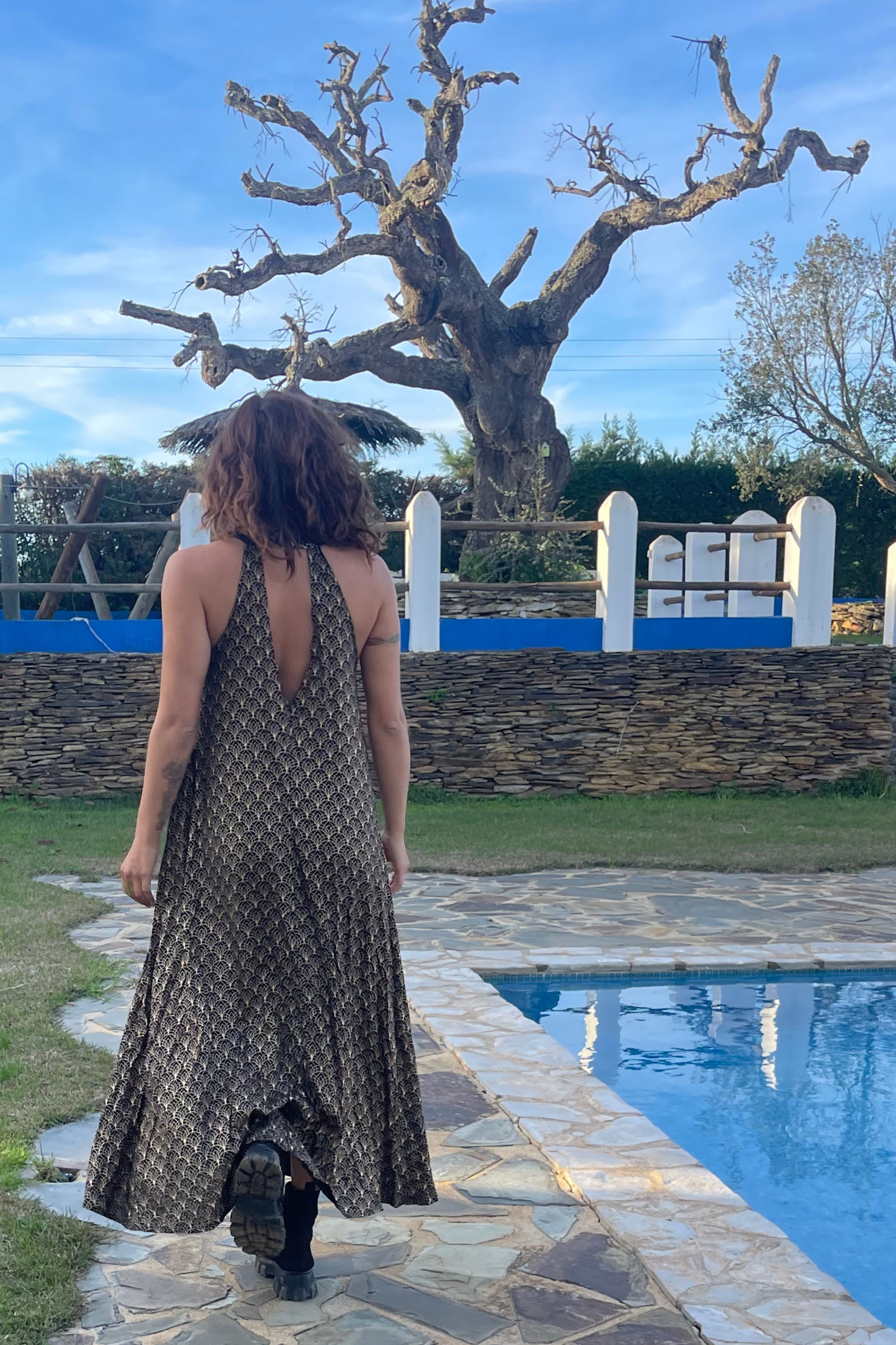 Nina maxi dress ✦ Gold print