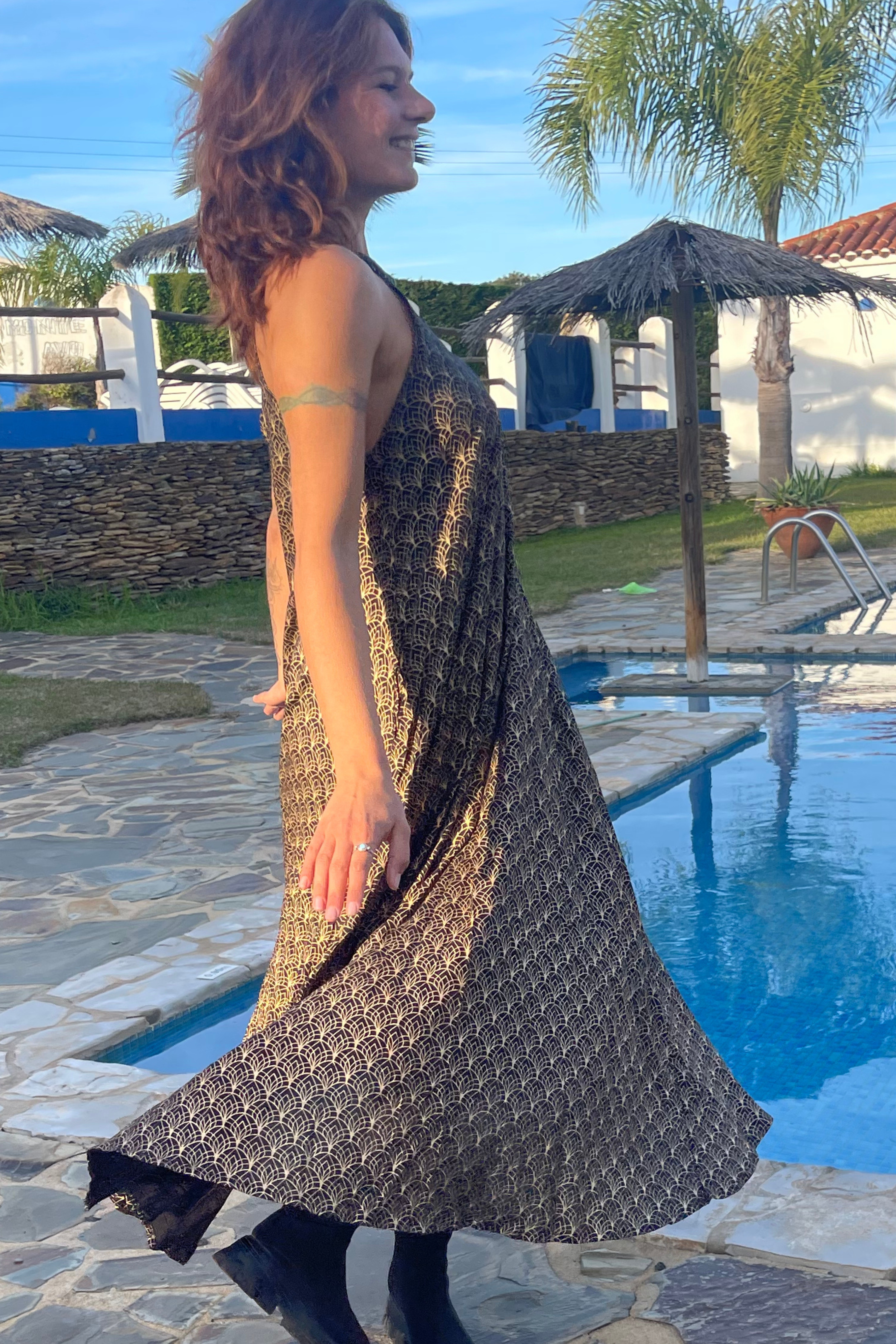 Nina maxi dress ✦ Gold print