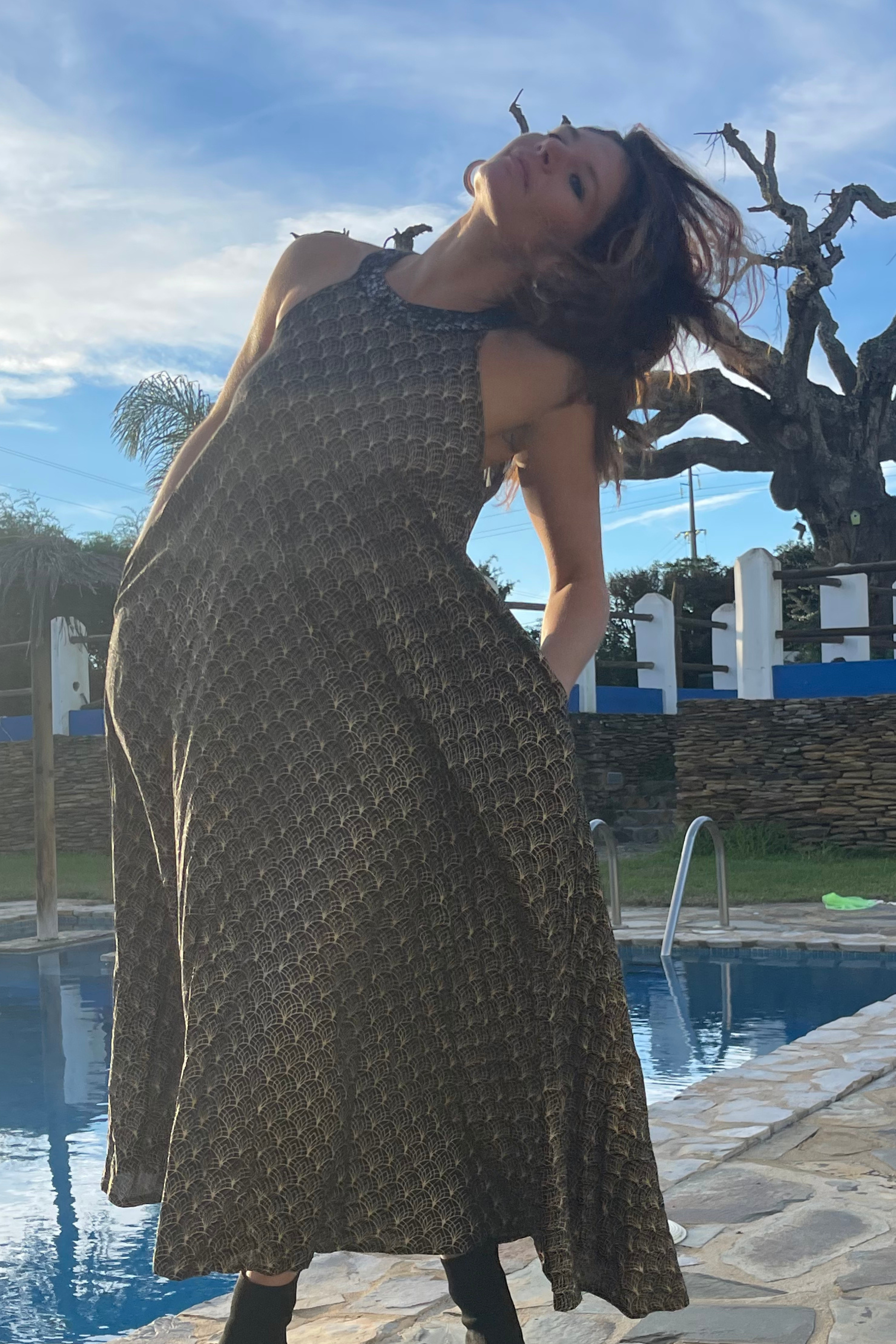 Nina maxi dress ✦ Gold print