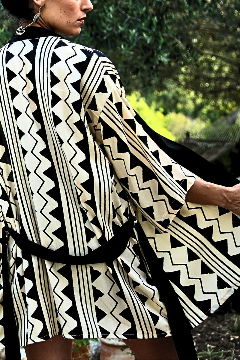 Boho kimono --> BW print