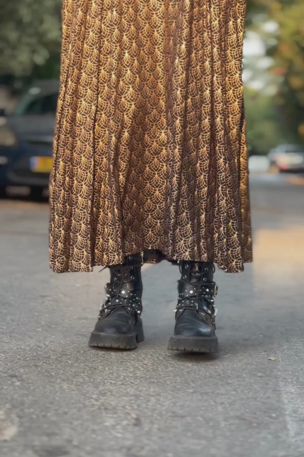 Nina maxi dress --> Gold print