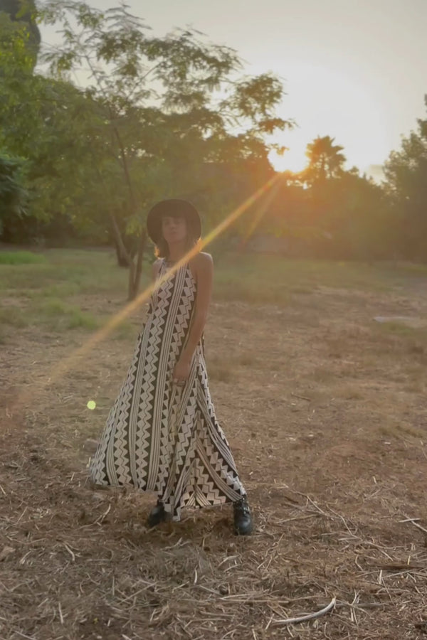 Nina maxi dress --> Bw print