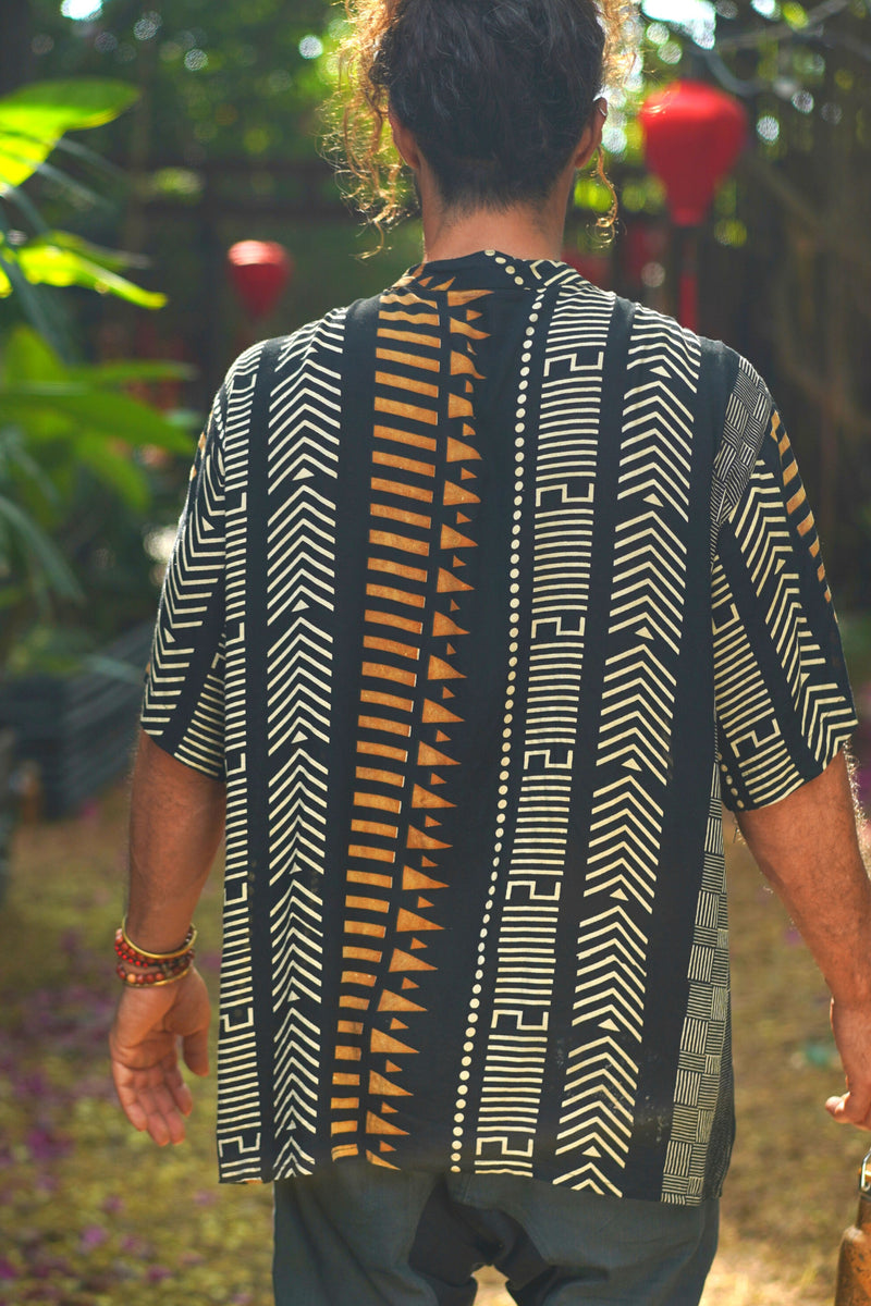 Button Shirt With Tribal Pattern