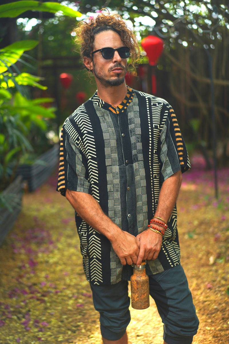 Button Shirt With Tribal Pattern
