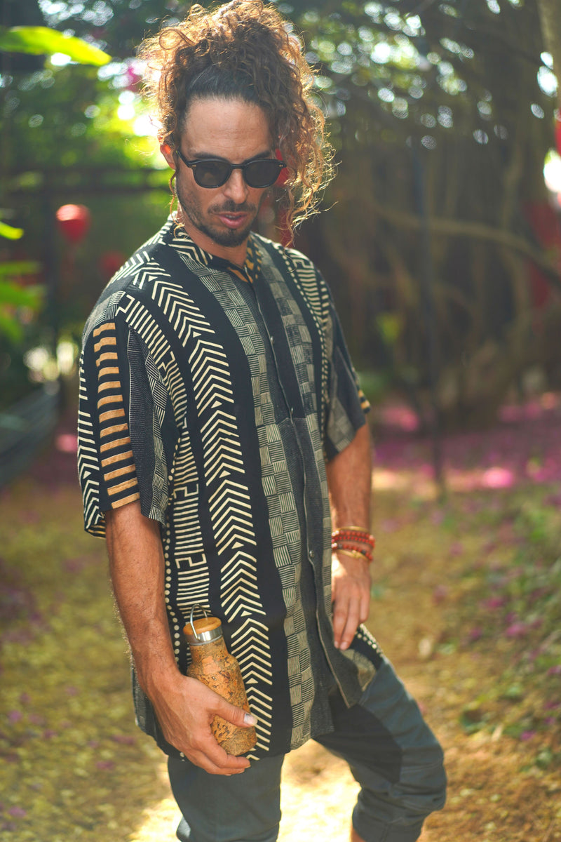 Button Shirt With Tribal Pattern
