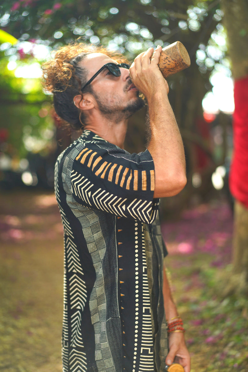 Button Shirt With Tribal Pattern