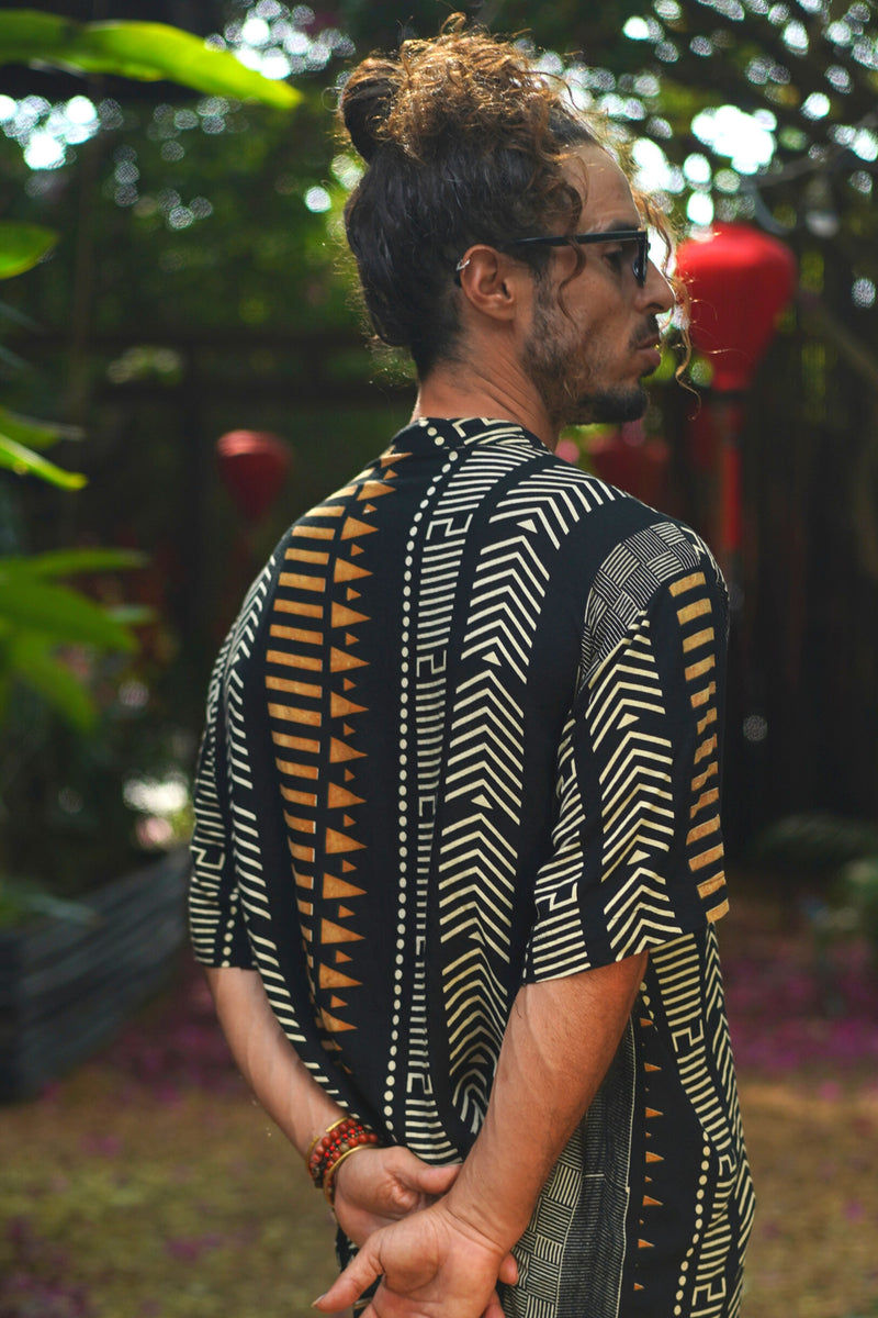 Button Shirt With Tribal Pattern