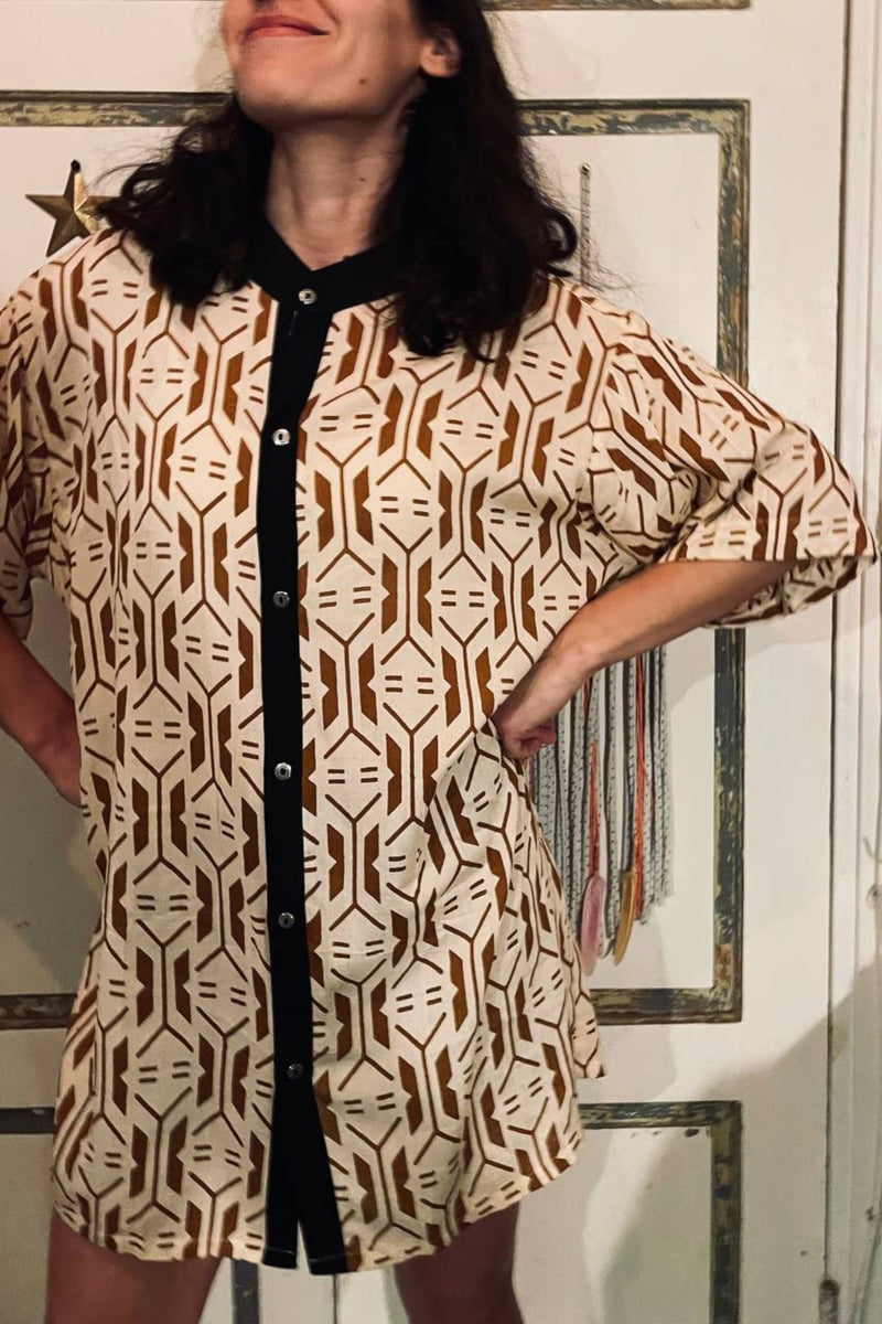 Button tunic dress --> Geo print- Unisex