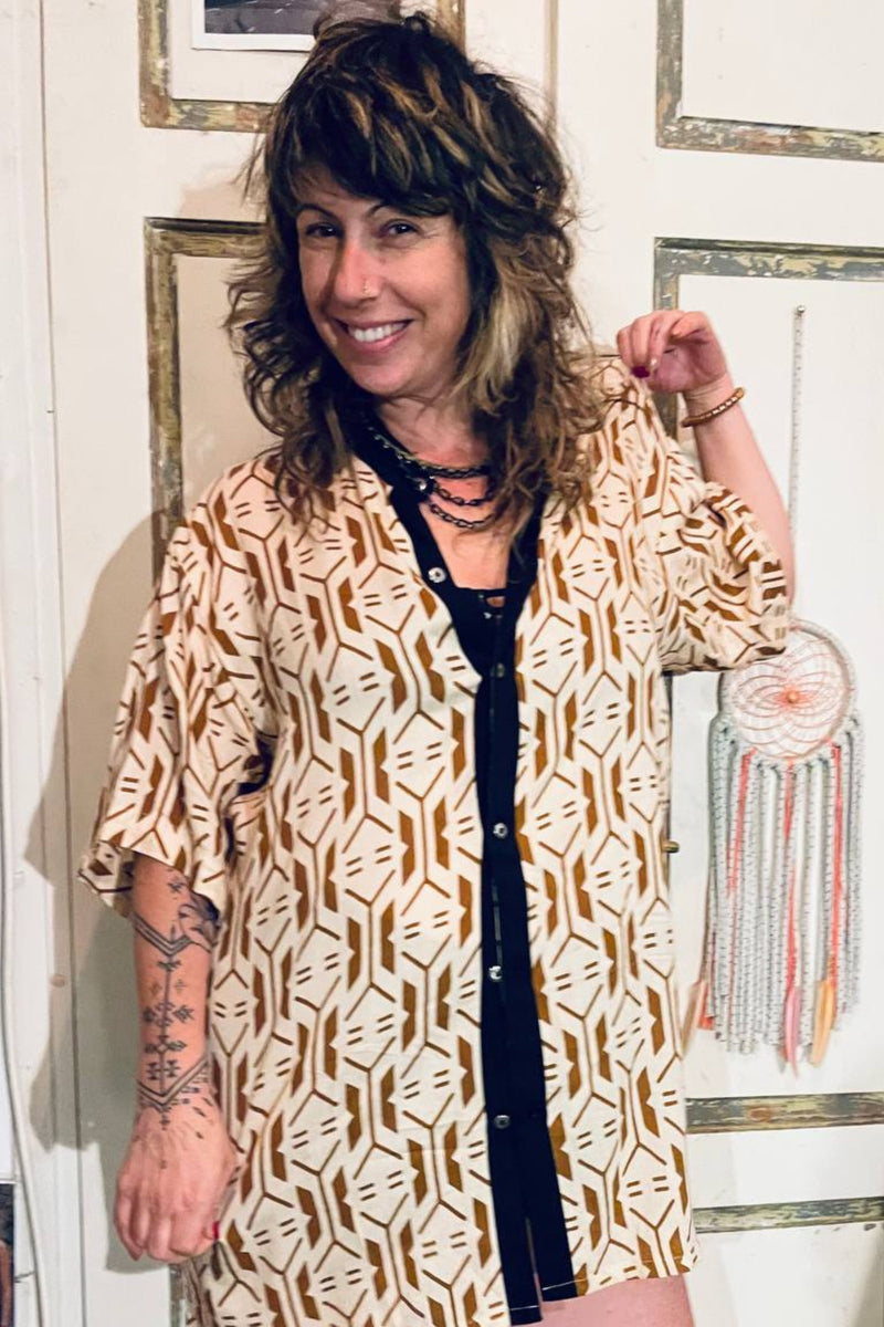 Button tunic dress --> Geo print- Unisex